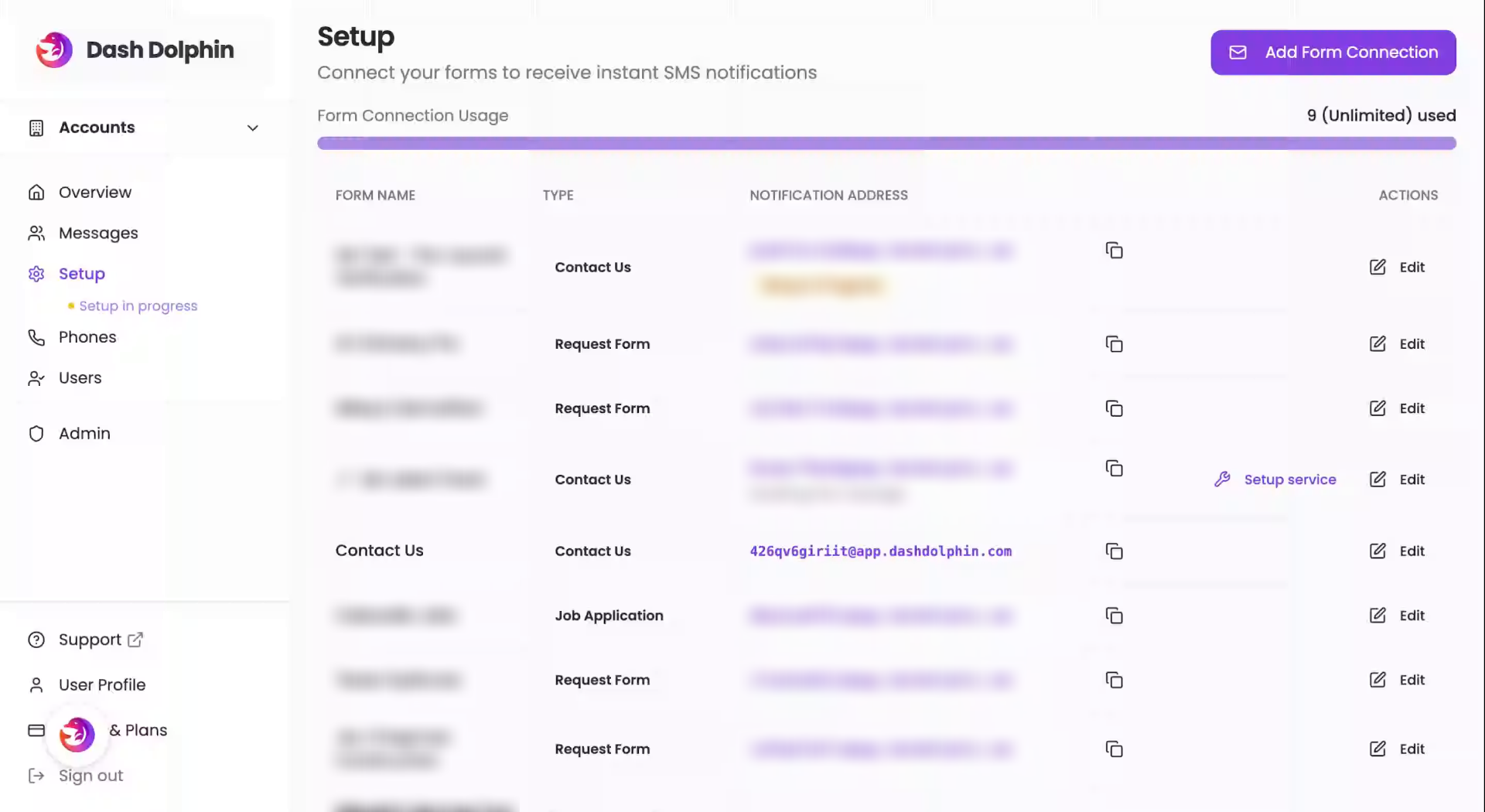 Open Setup Page