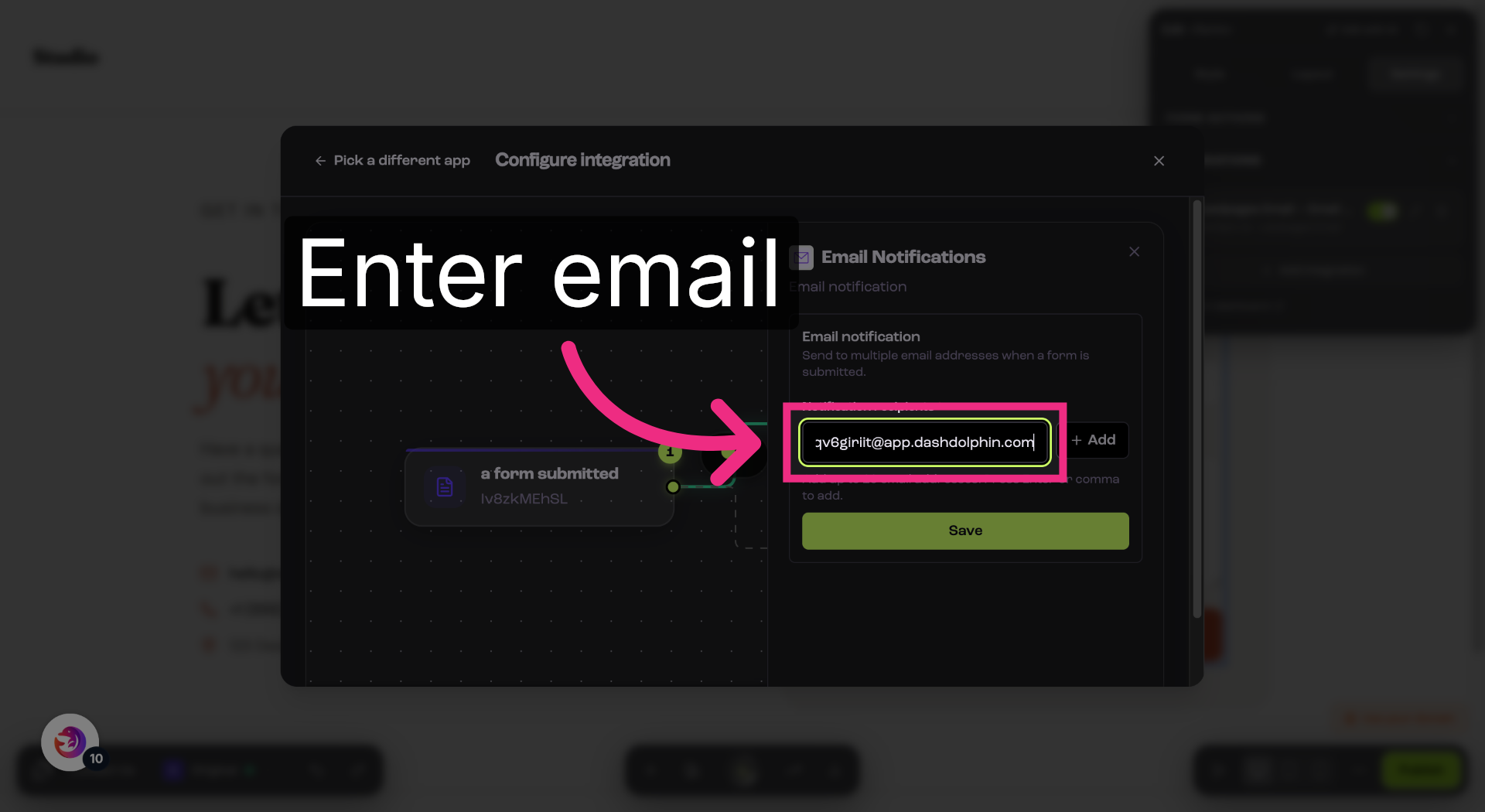 Enter Notification Email