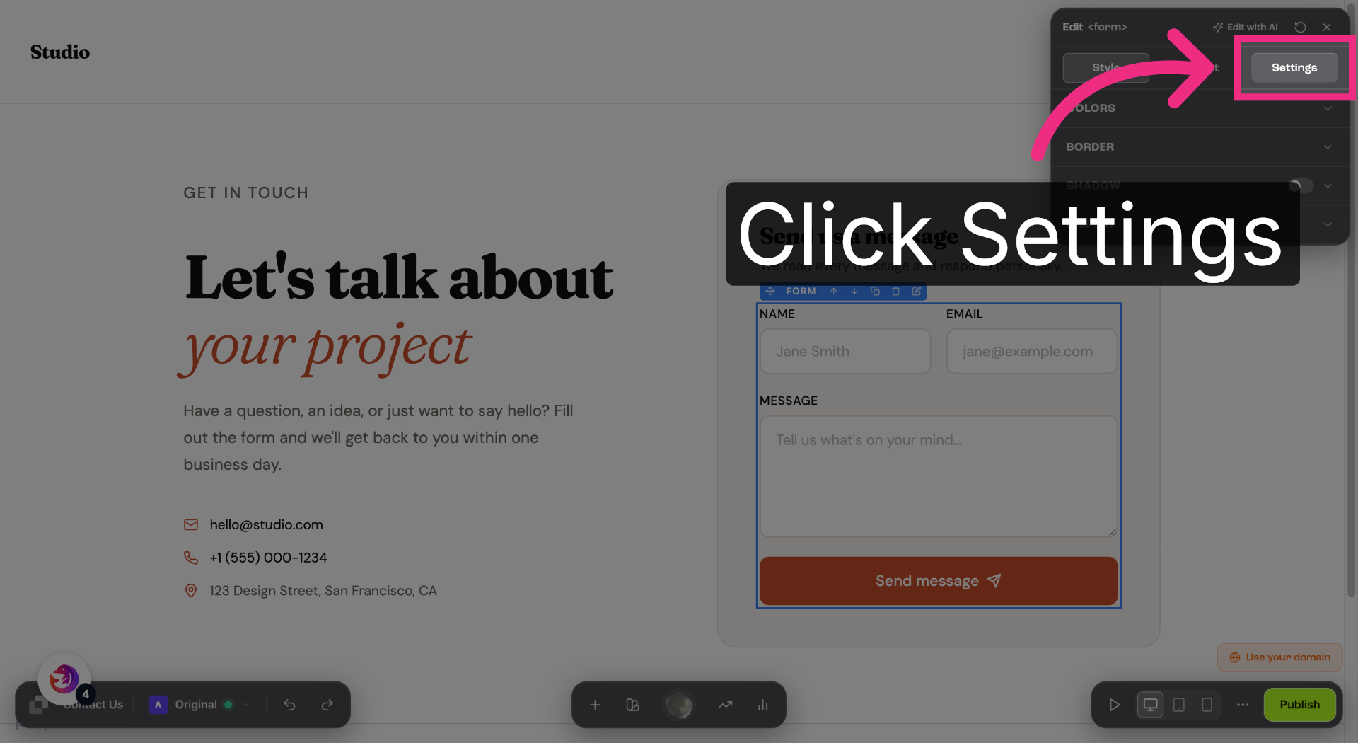 Access Page Settings