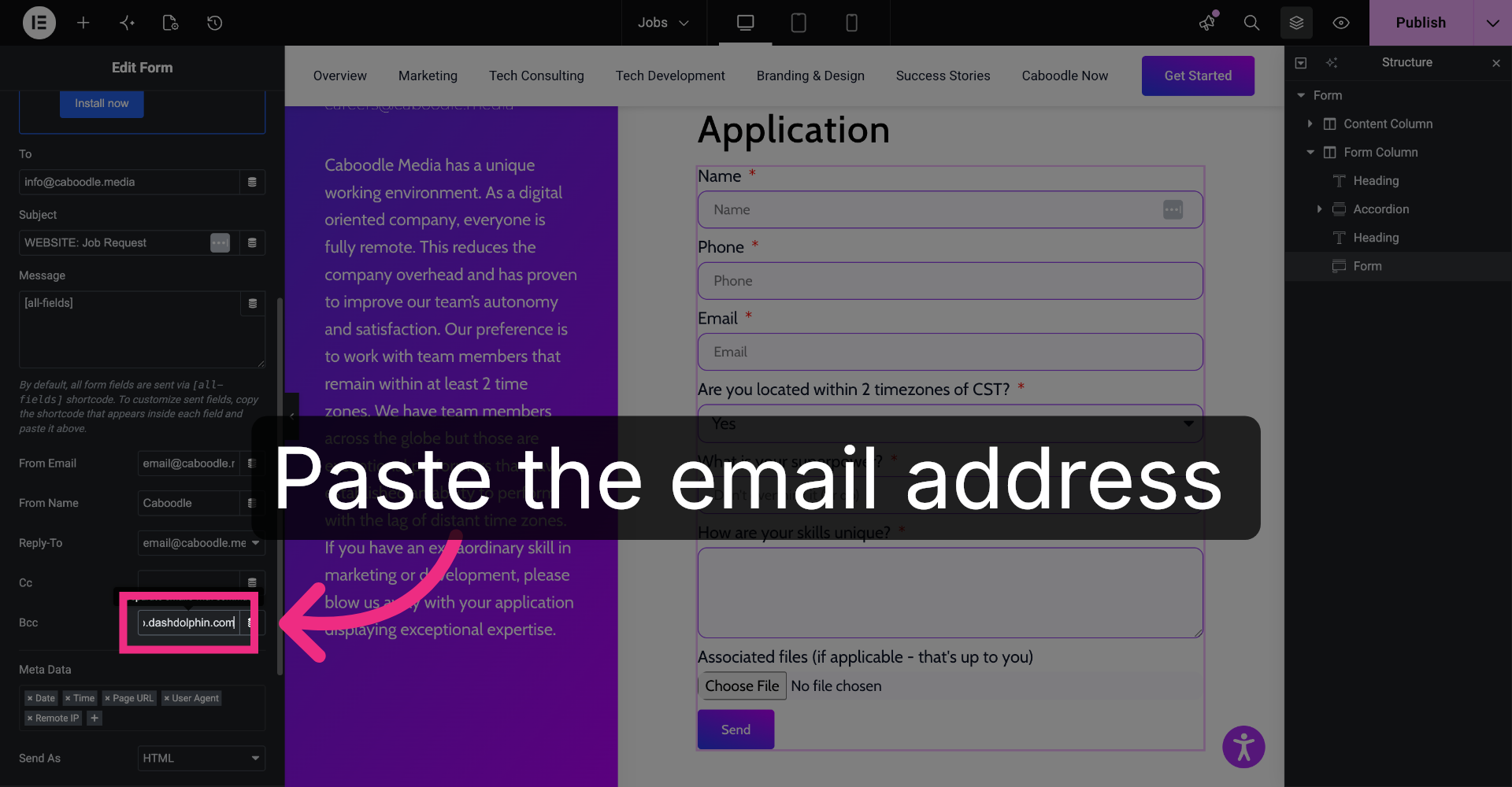 Enter Notification Email