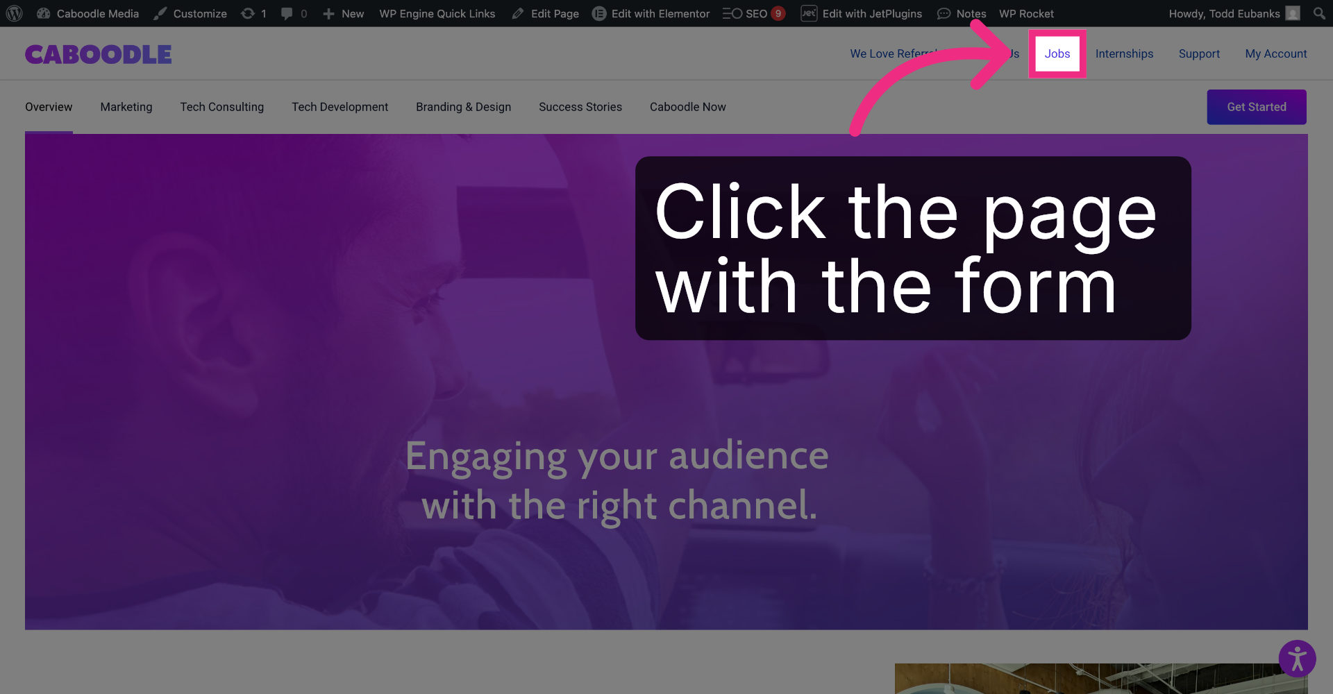 Navigate to the Form Page