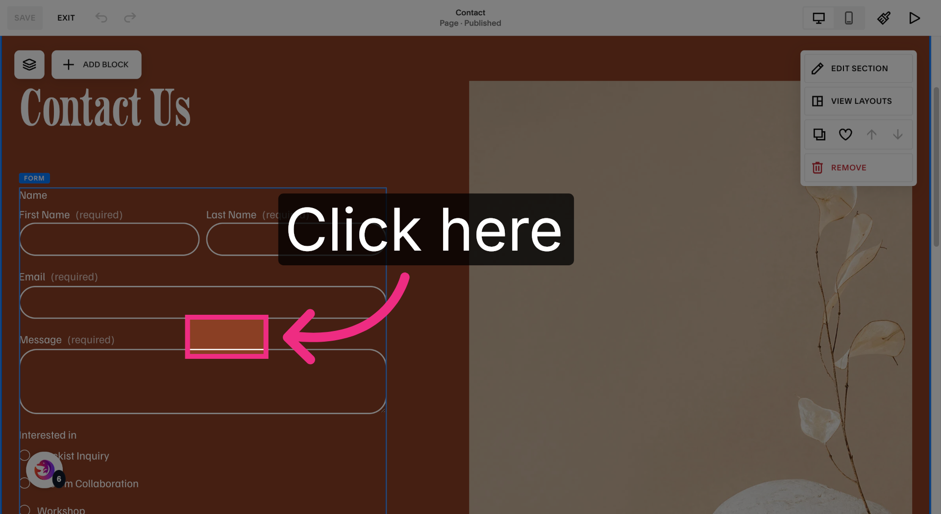 Access Contact Settings