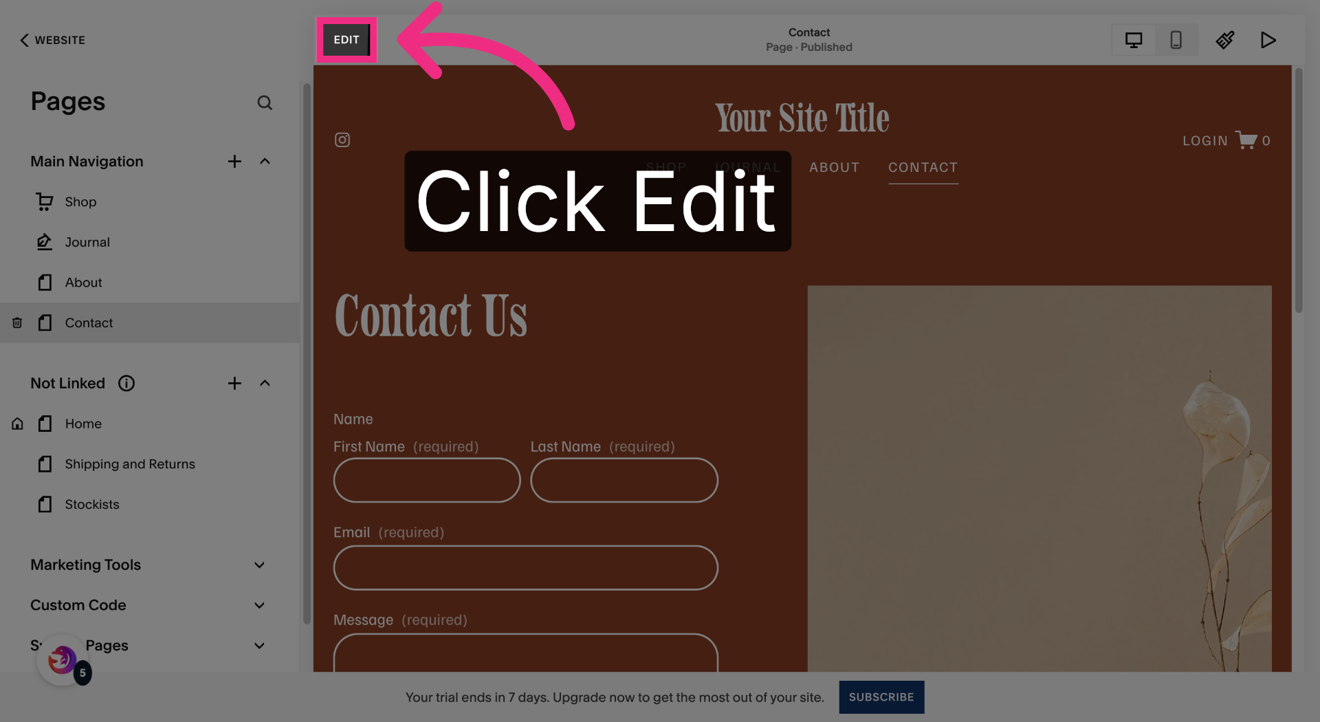 Edit Contact Page