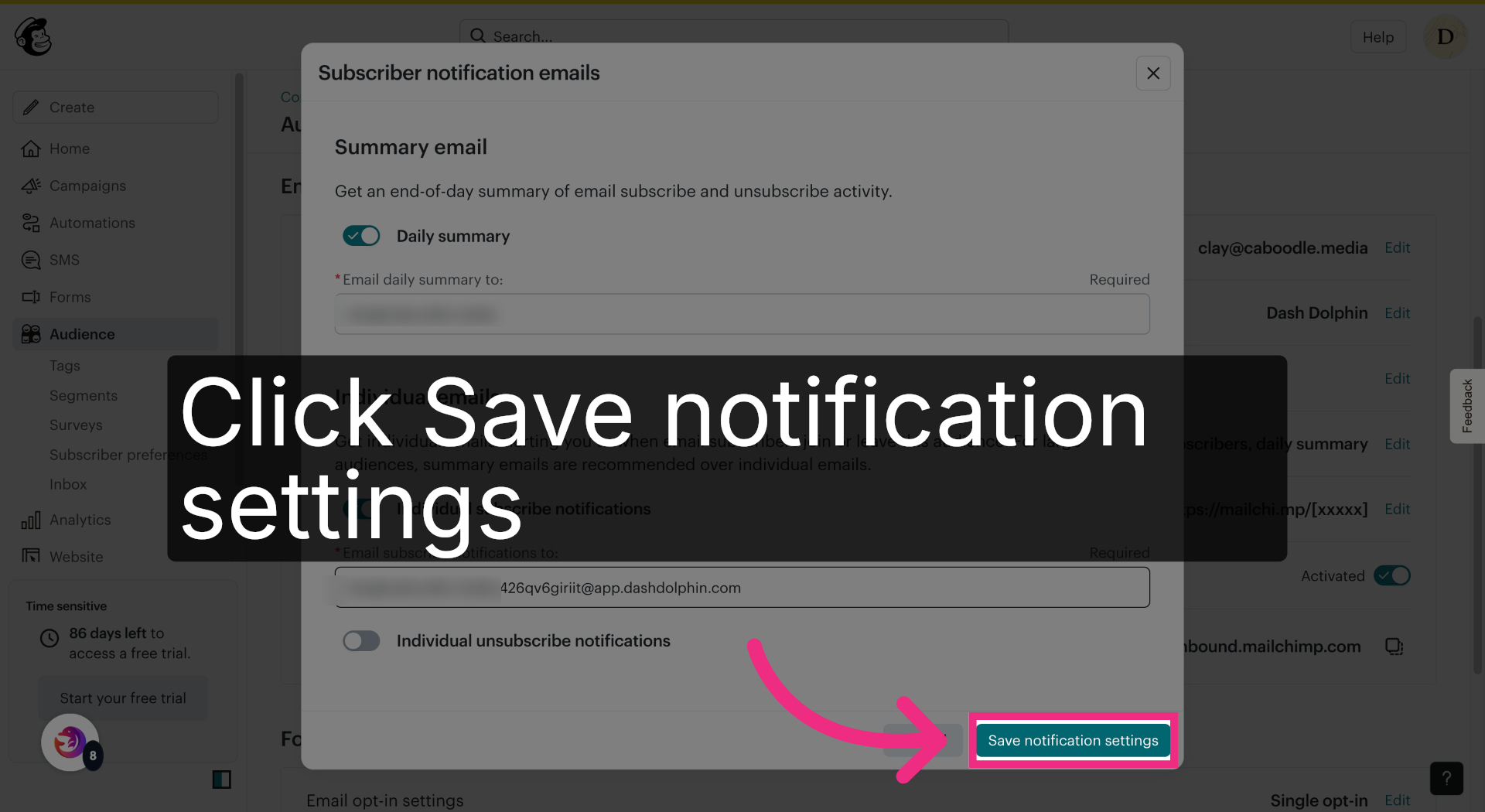 Save Notification Settings