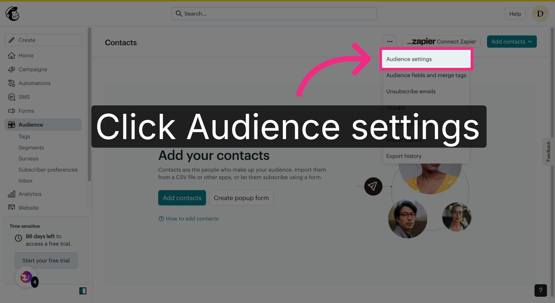Open Audience Settings