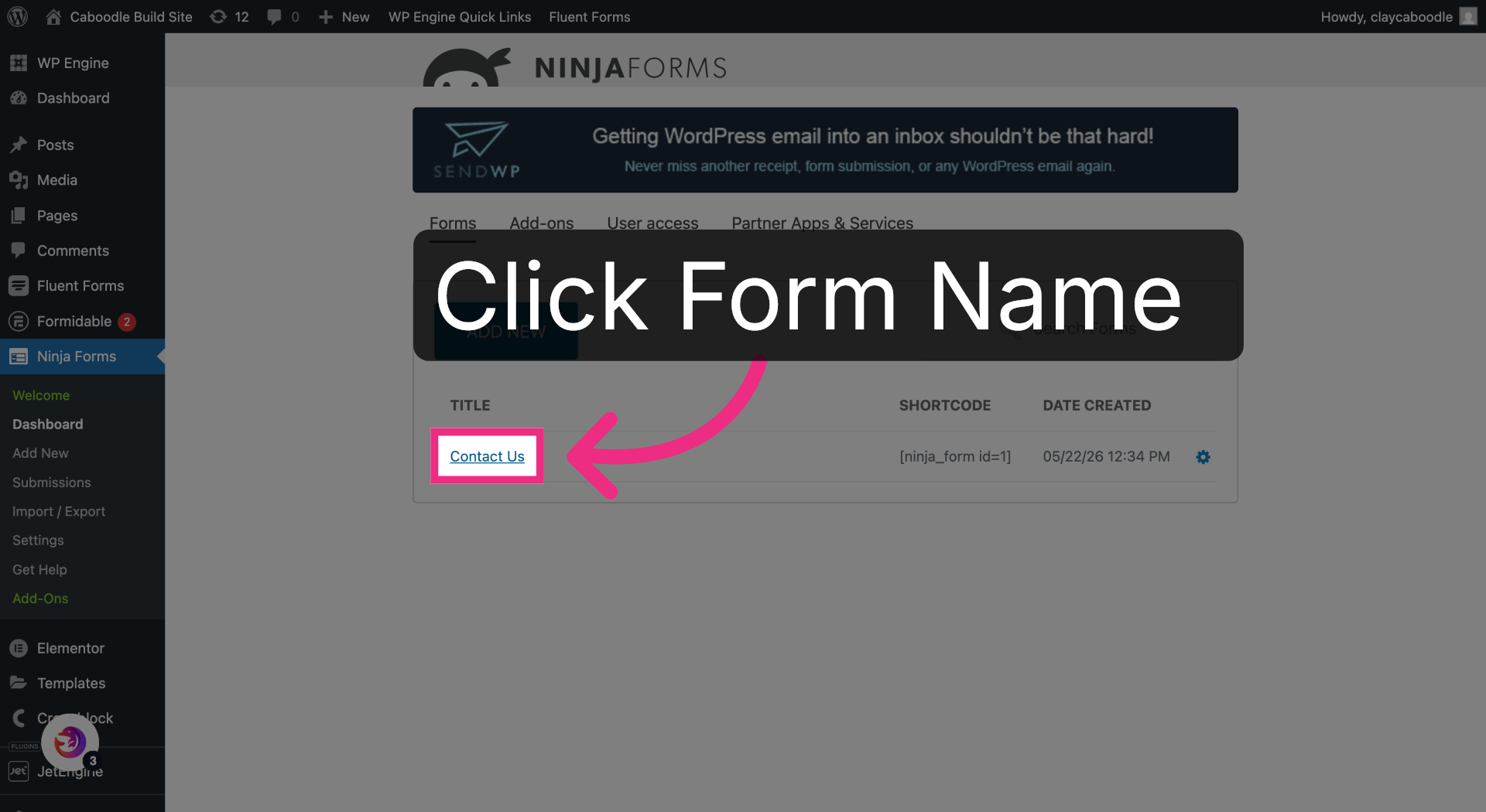 Access Contact Us Form