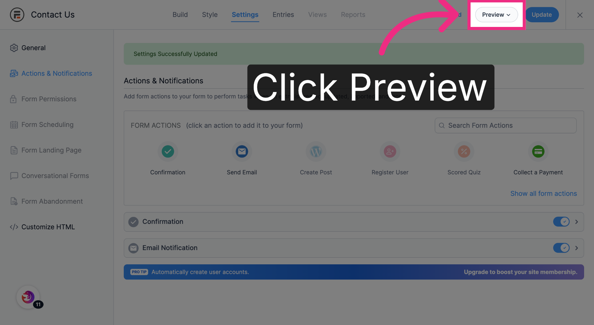 Preview the Form
