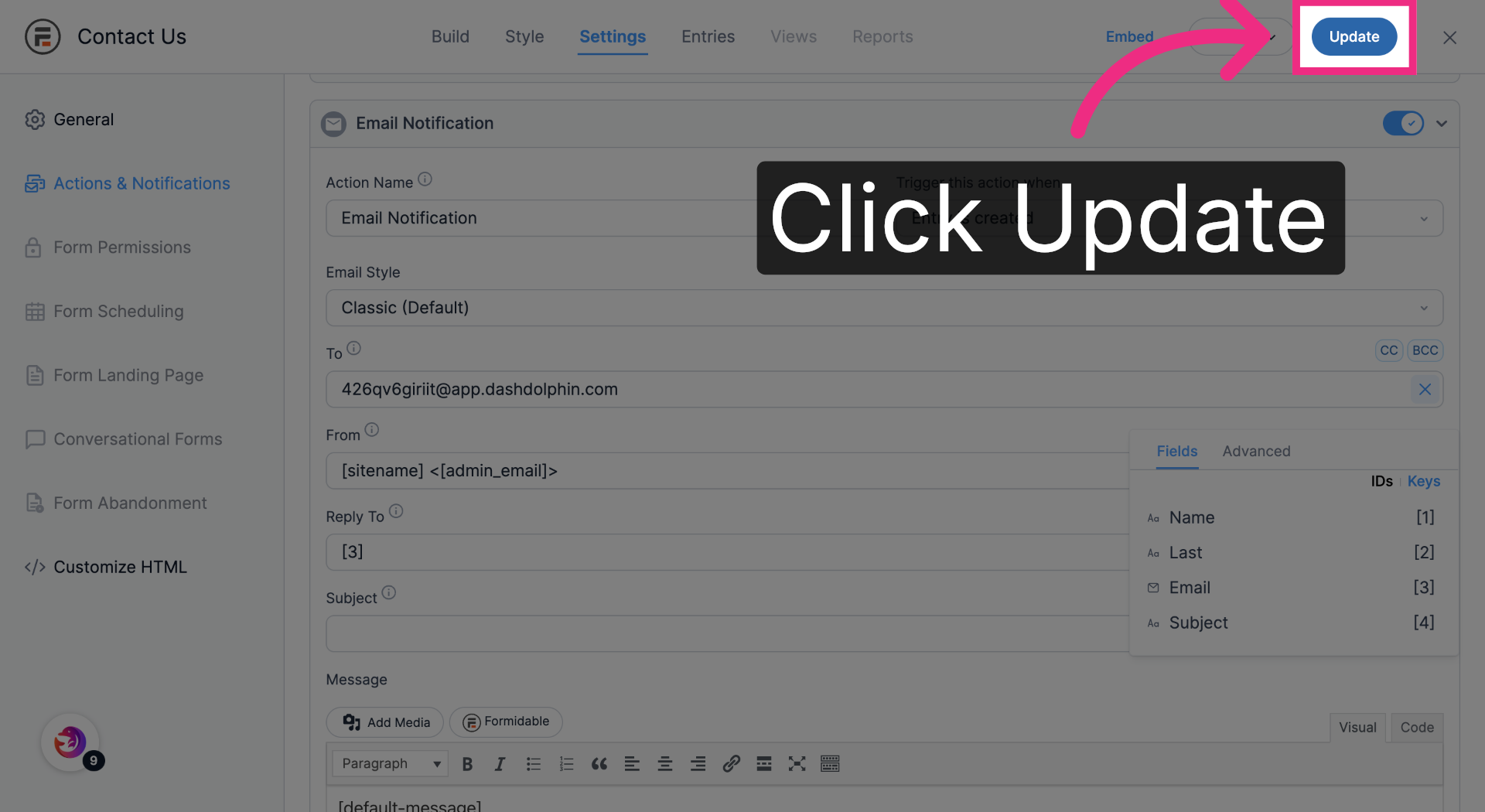 Update Form