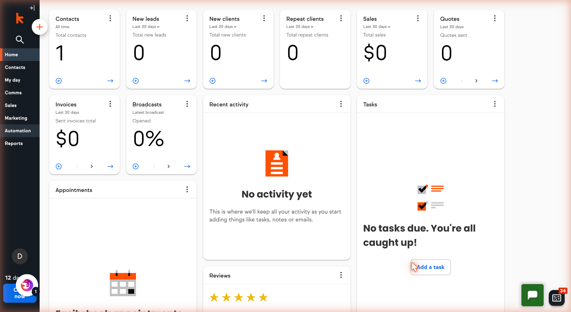 Open Keap Dashboard