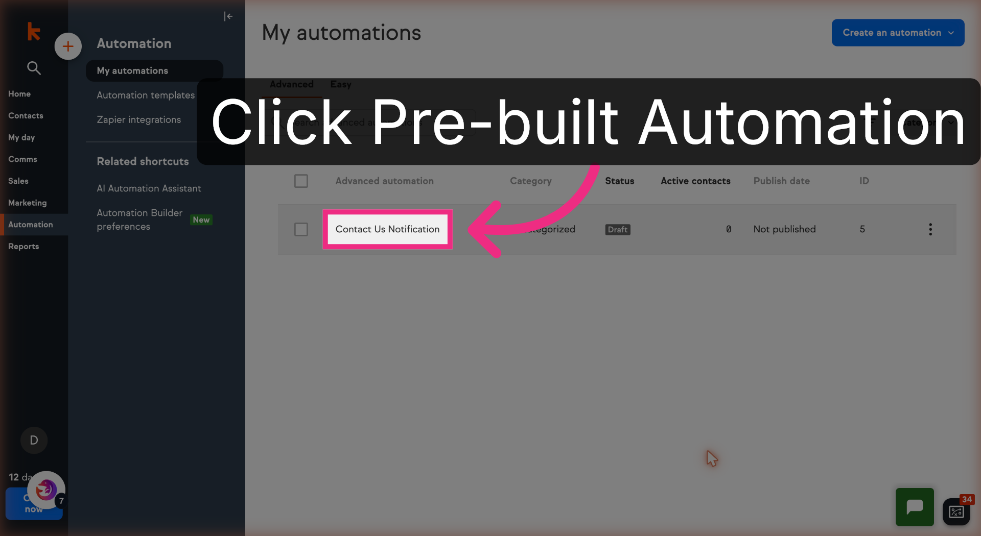 Open Pre-built Automation