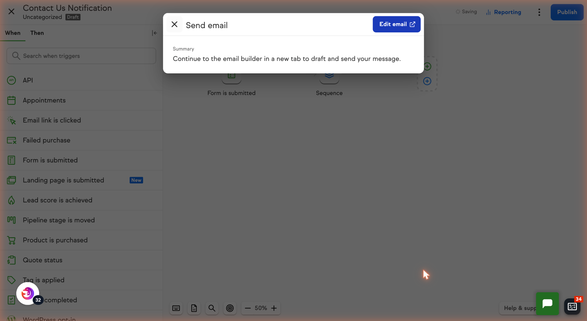 Return To Keap Automation Builder