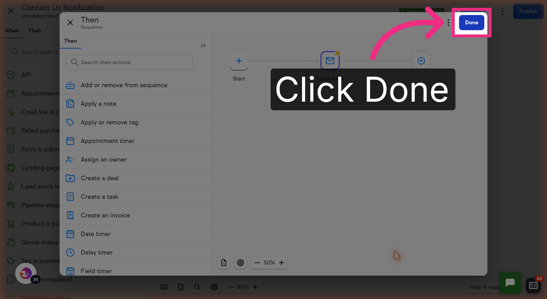 Finalize Automation Step