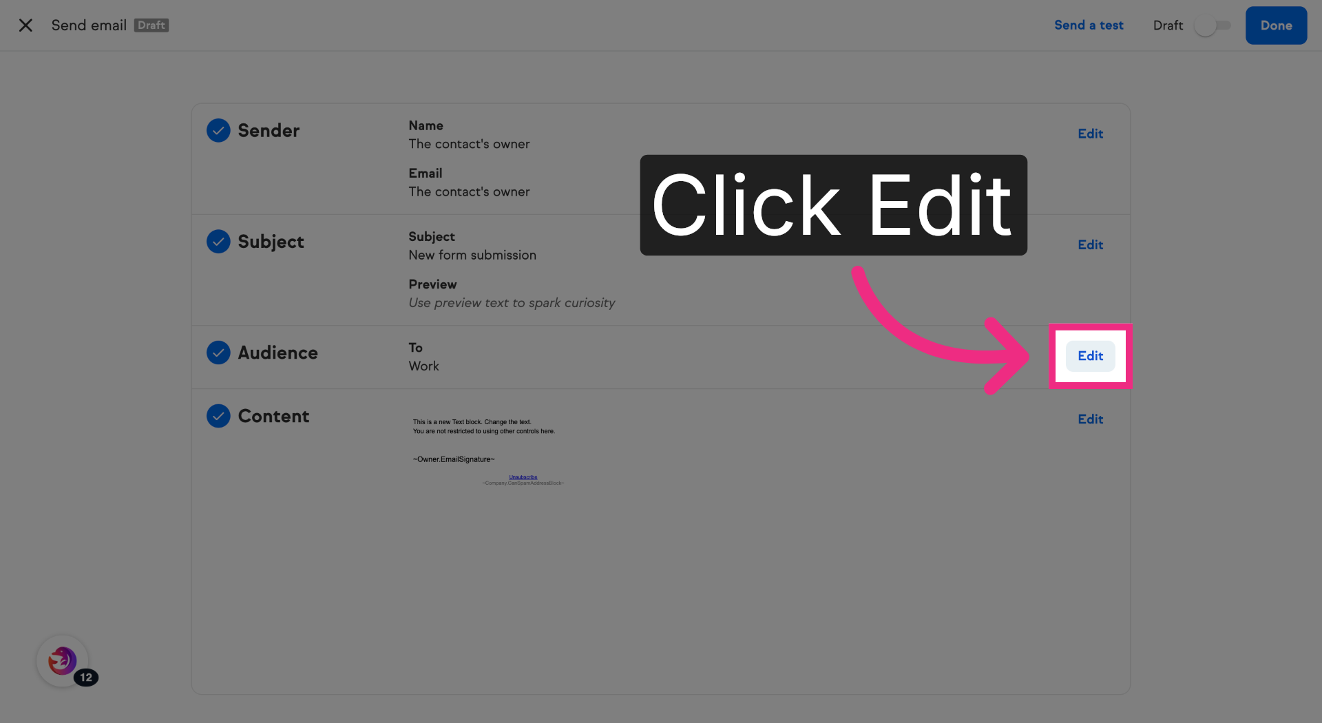 Edit Email Funnel