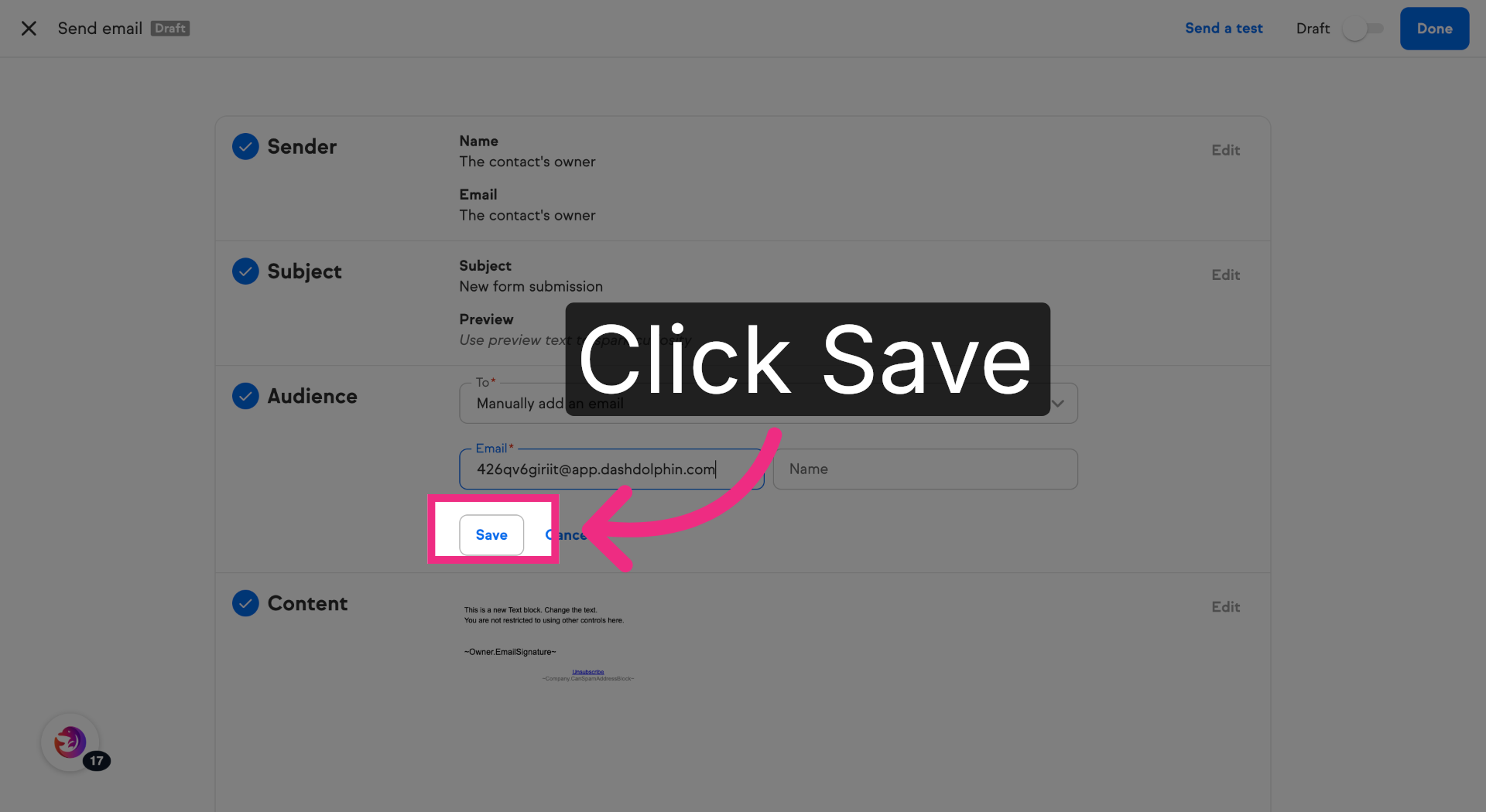 Enter Notification Email
