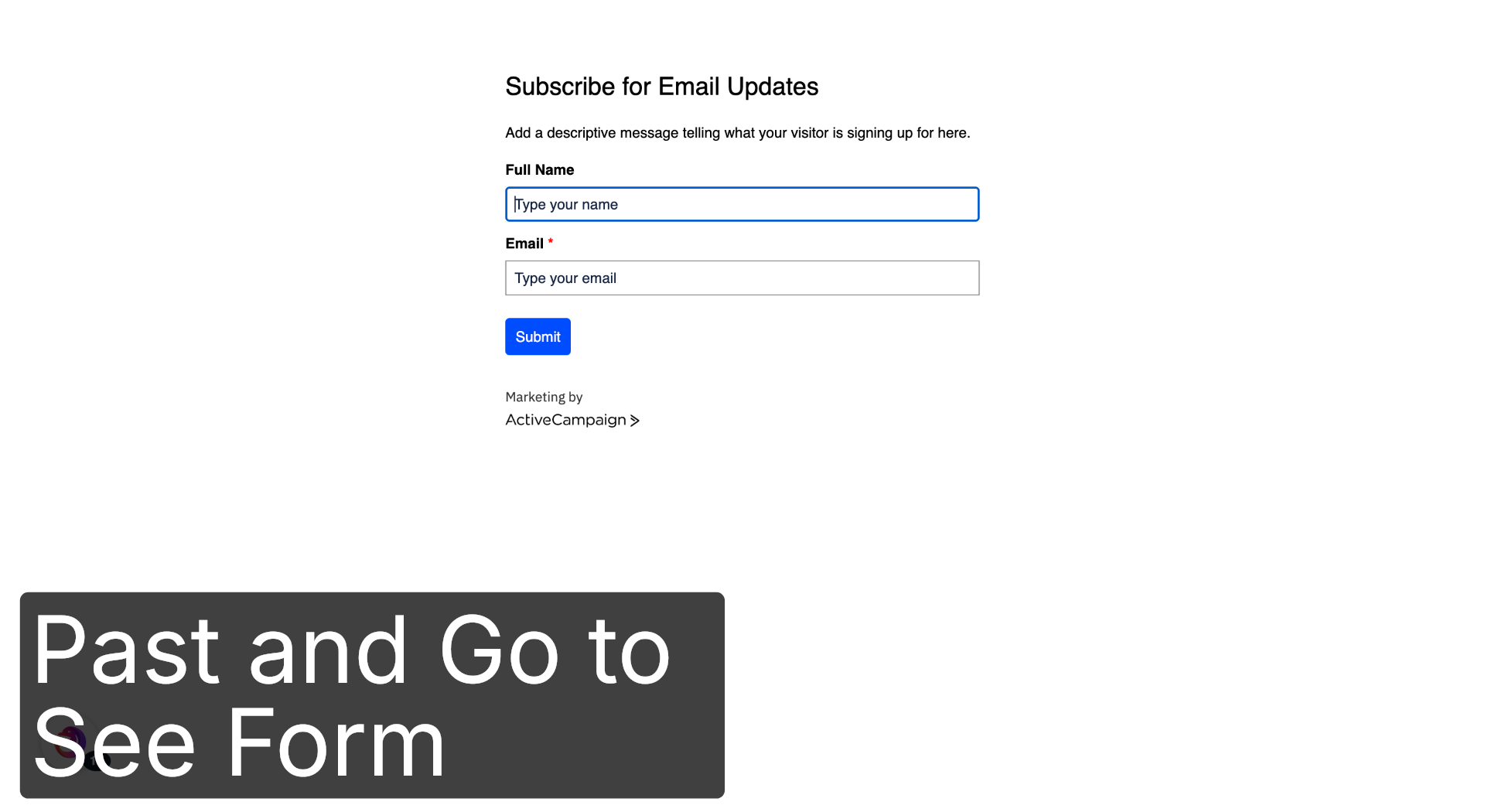 View Live Form