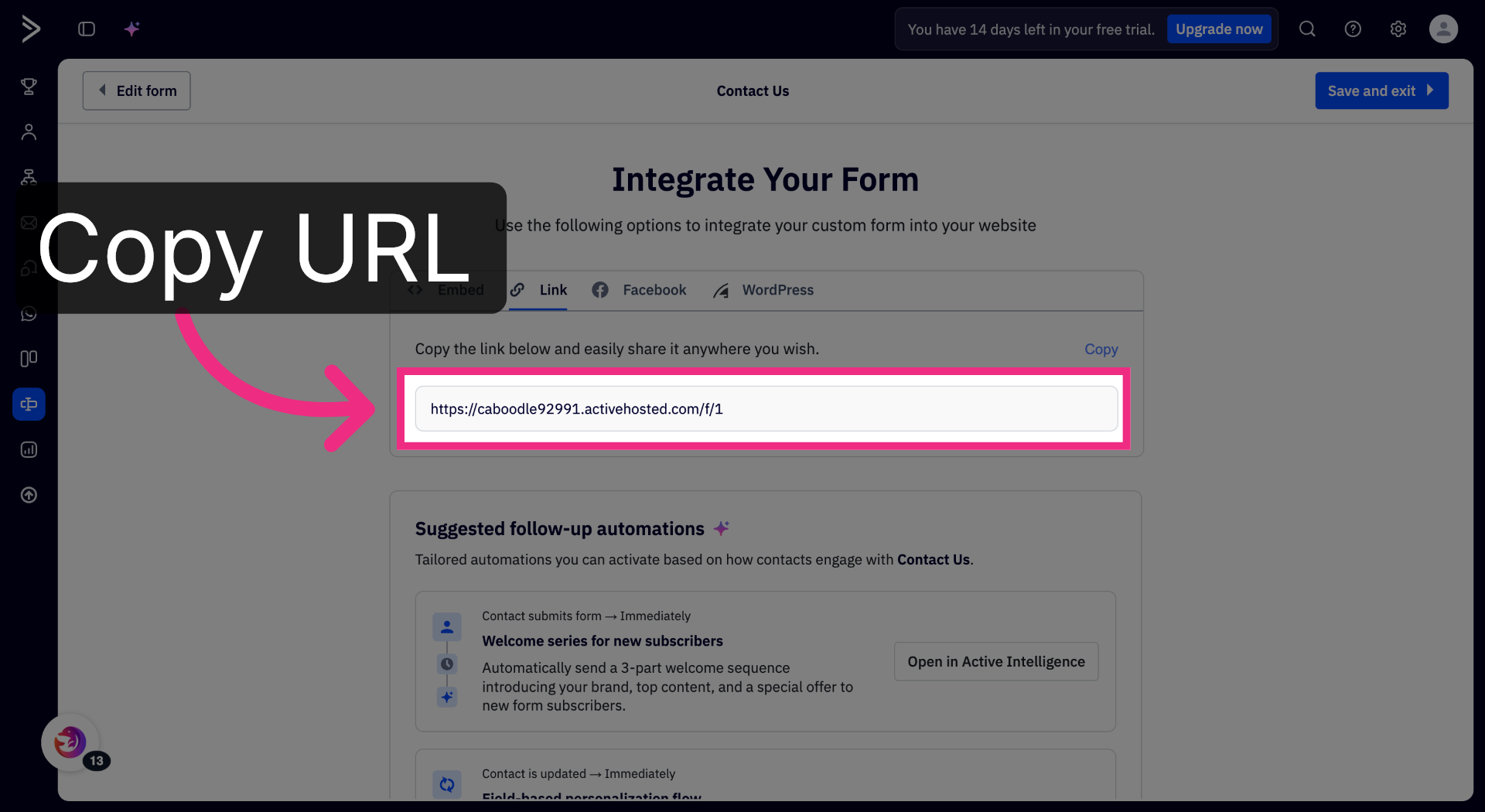 Copy Form URL