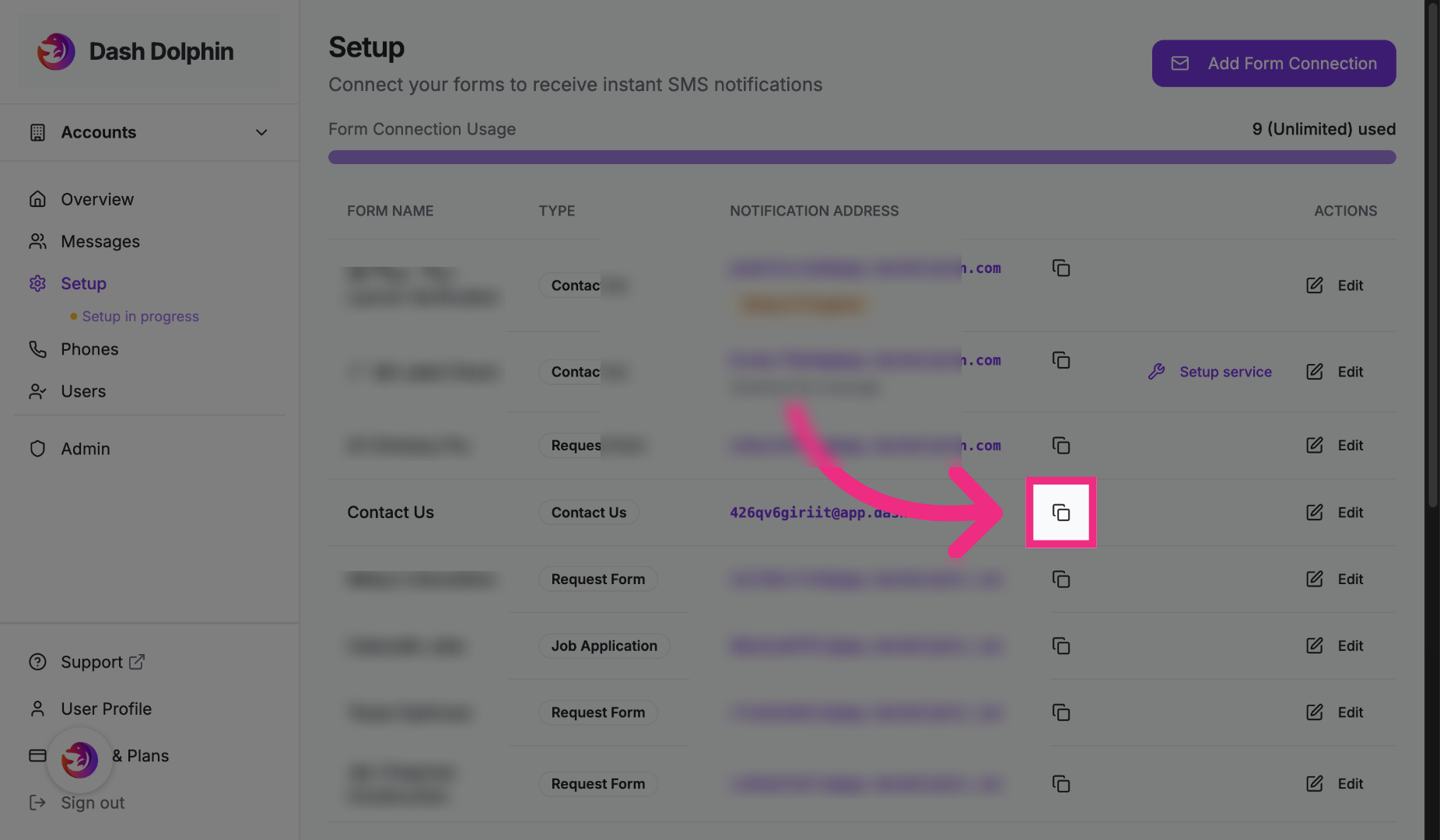 Access Dash Dolphin Dashboard