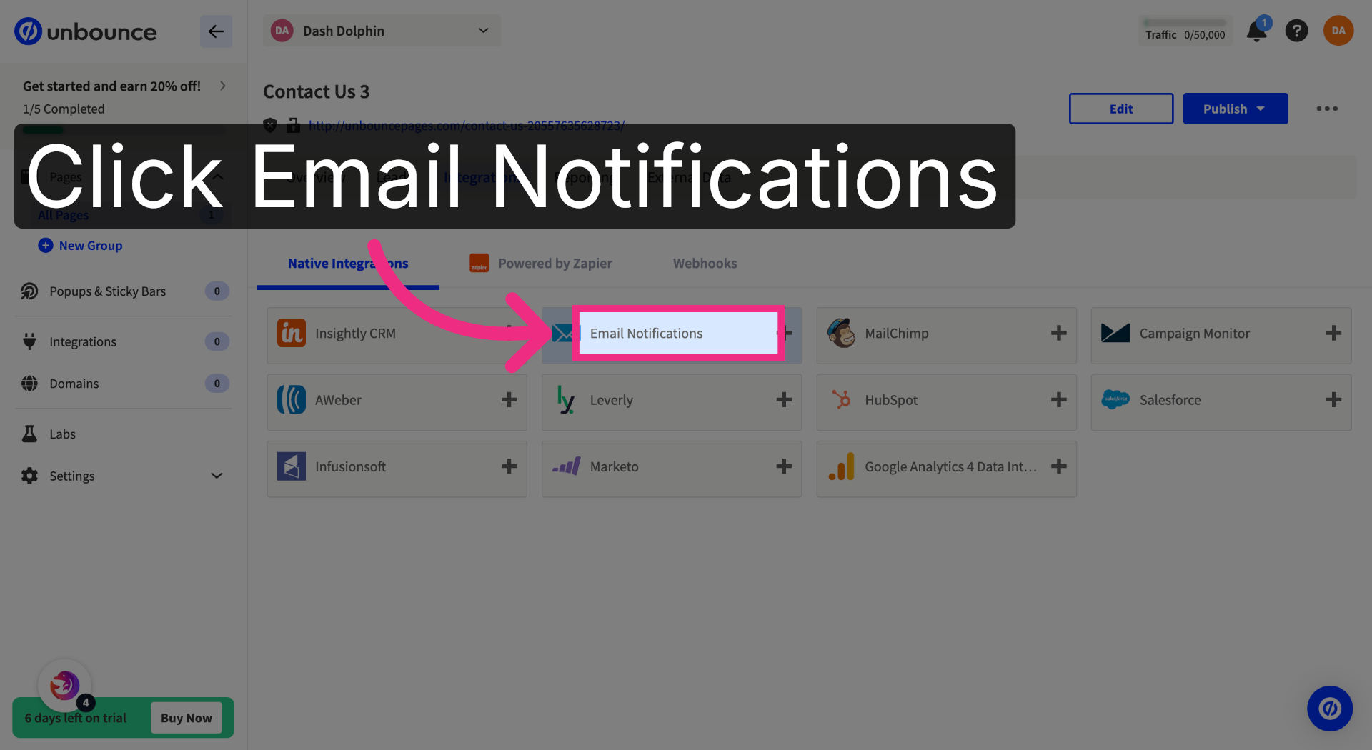 Select Email Notifications