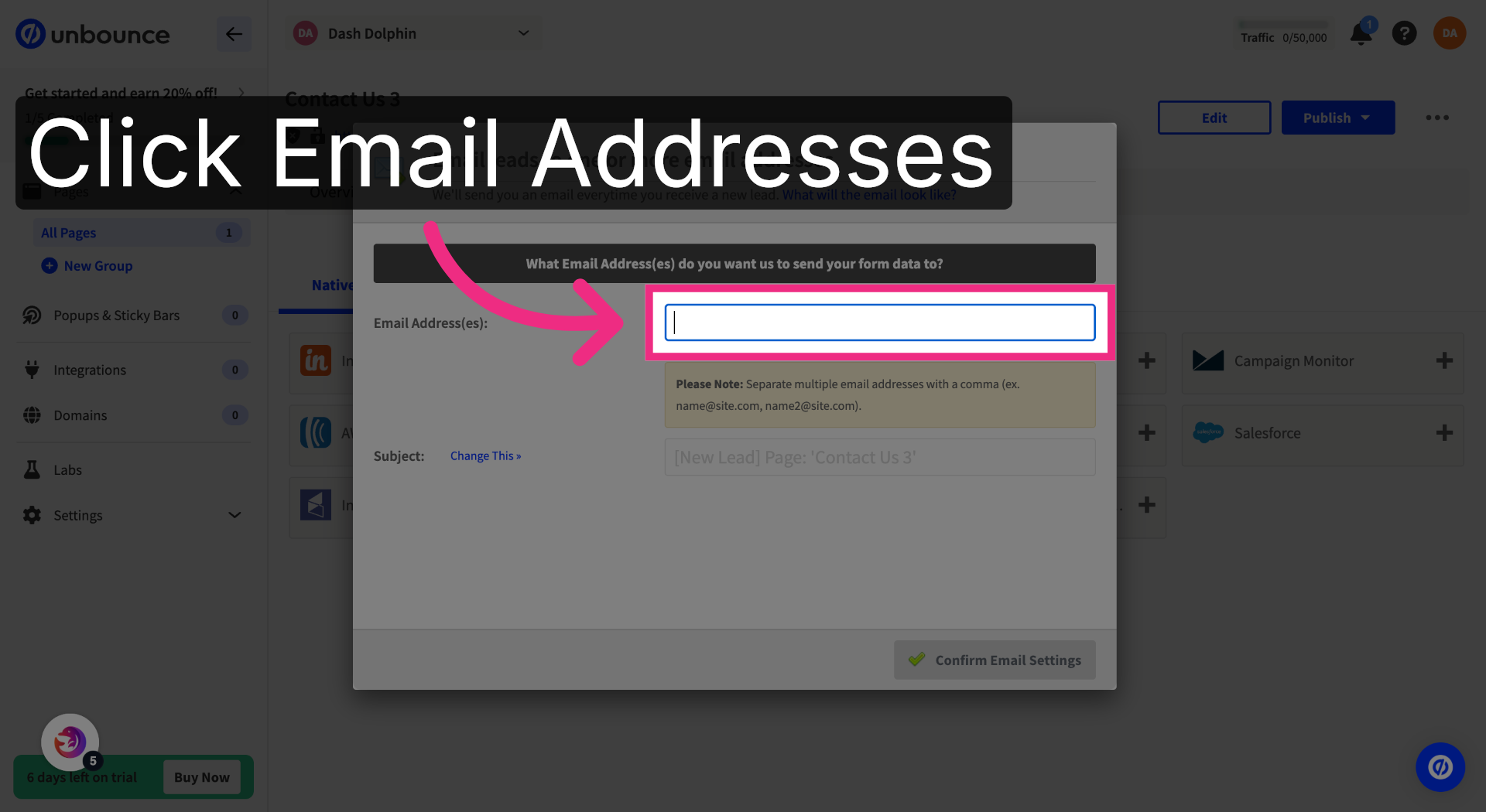 Edit Email Addresses