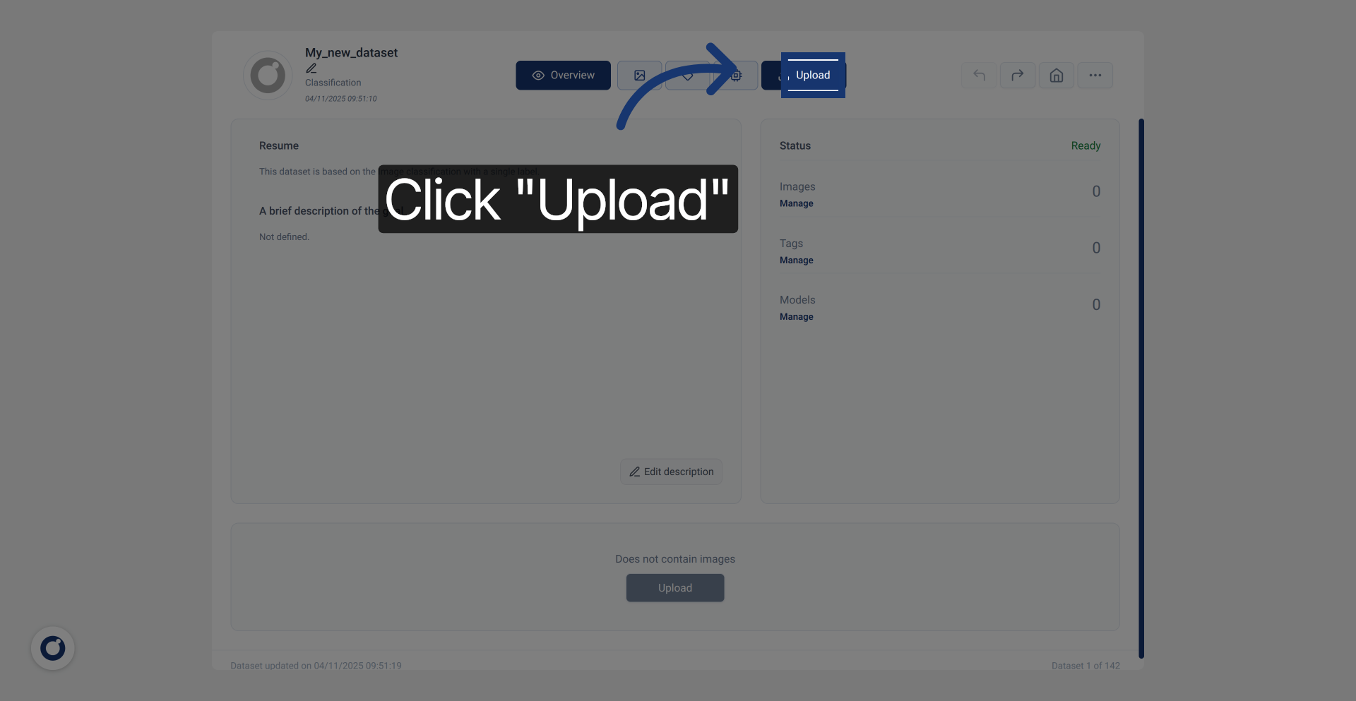 Click Upload Button