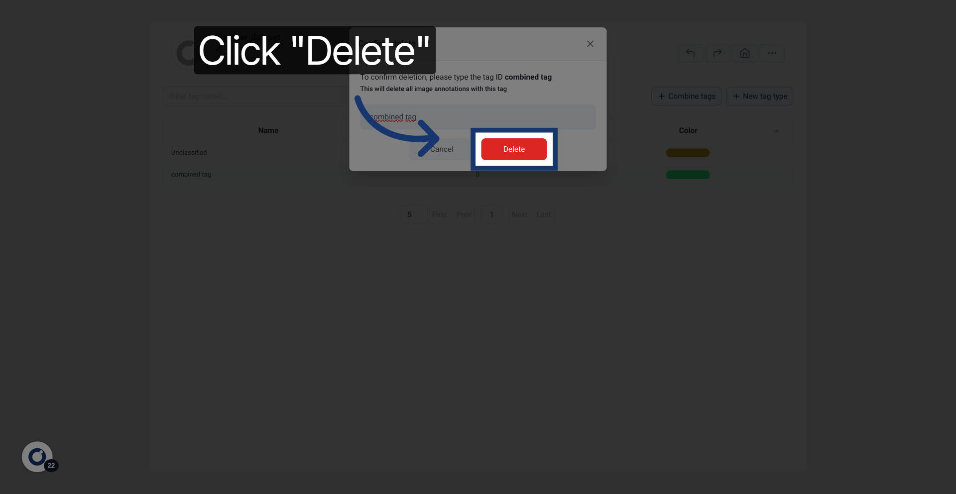 Confirm Tag Deletion