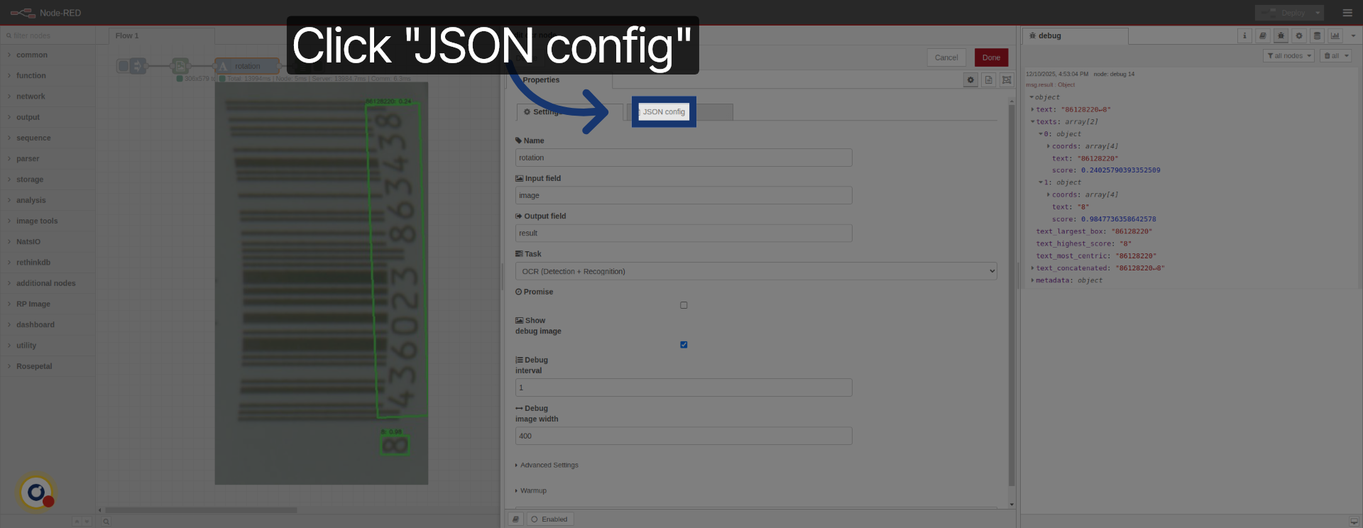 Go to JSON Config Tab