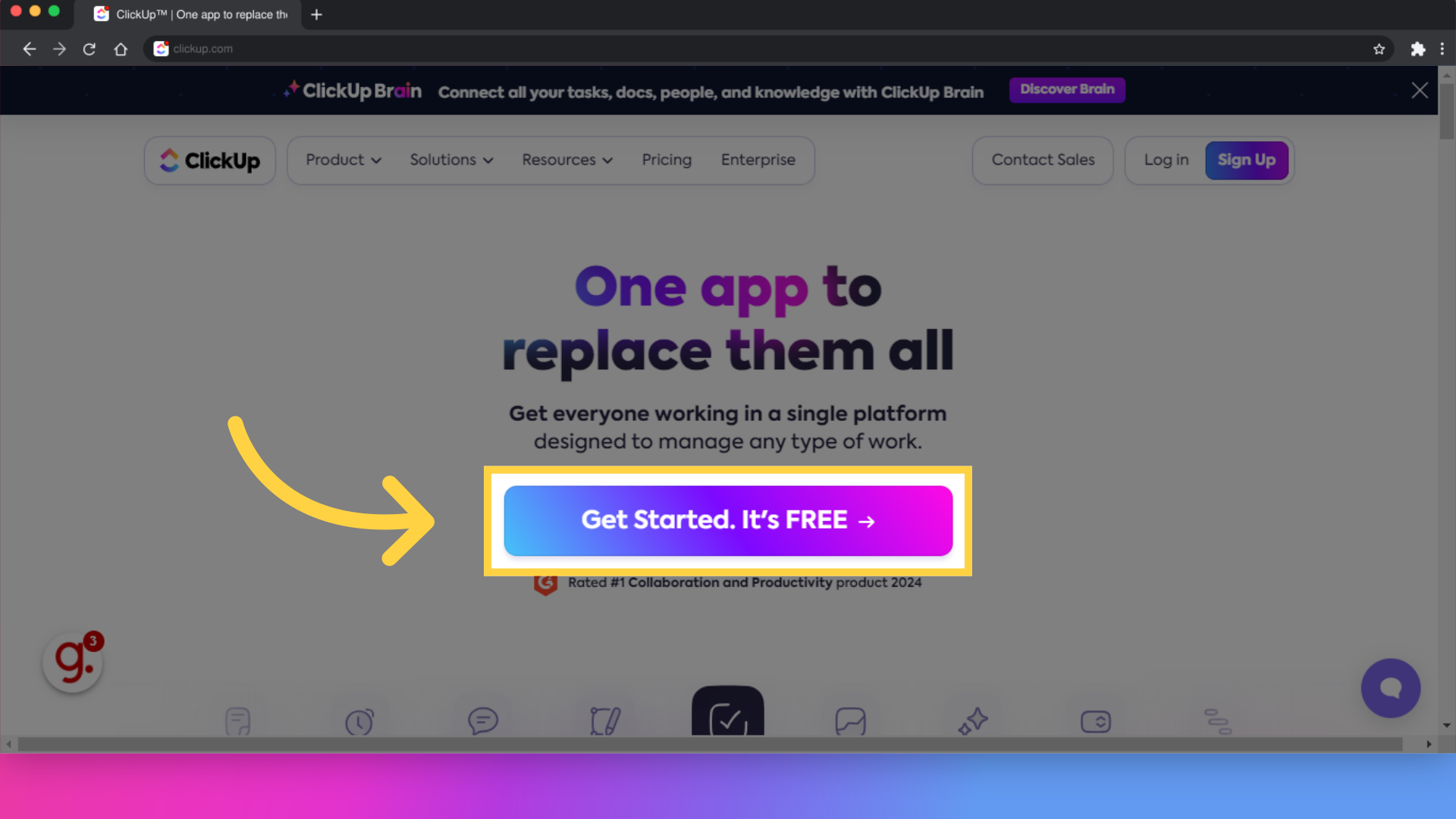 Click 'Get Started. It's FREE'