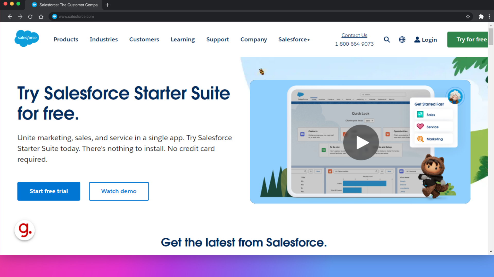 Click 'Try Salesforce Starter Suite for free.
    


            
            
    Unite marketing, sales, and service in a single app. Try Salesforce Starter Suite today. There's nothing to install. No...'