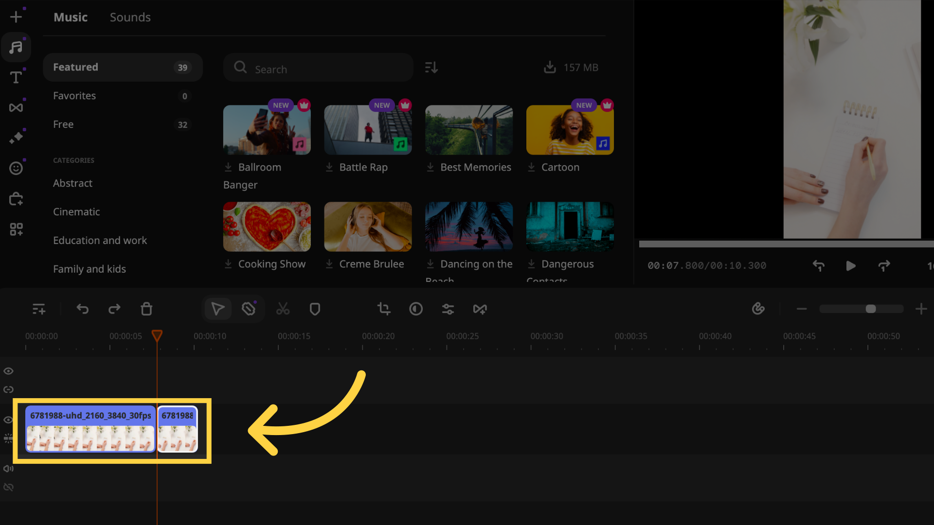 Create a New Project then import your video