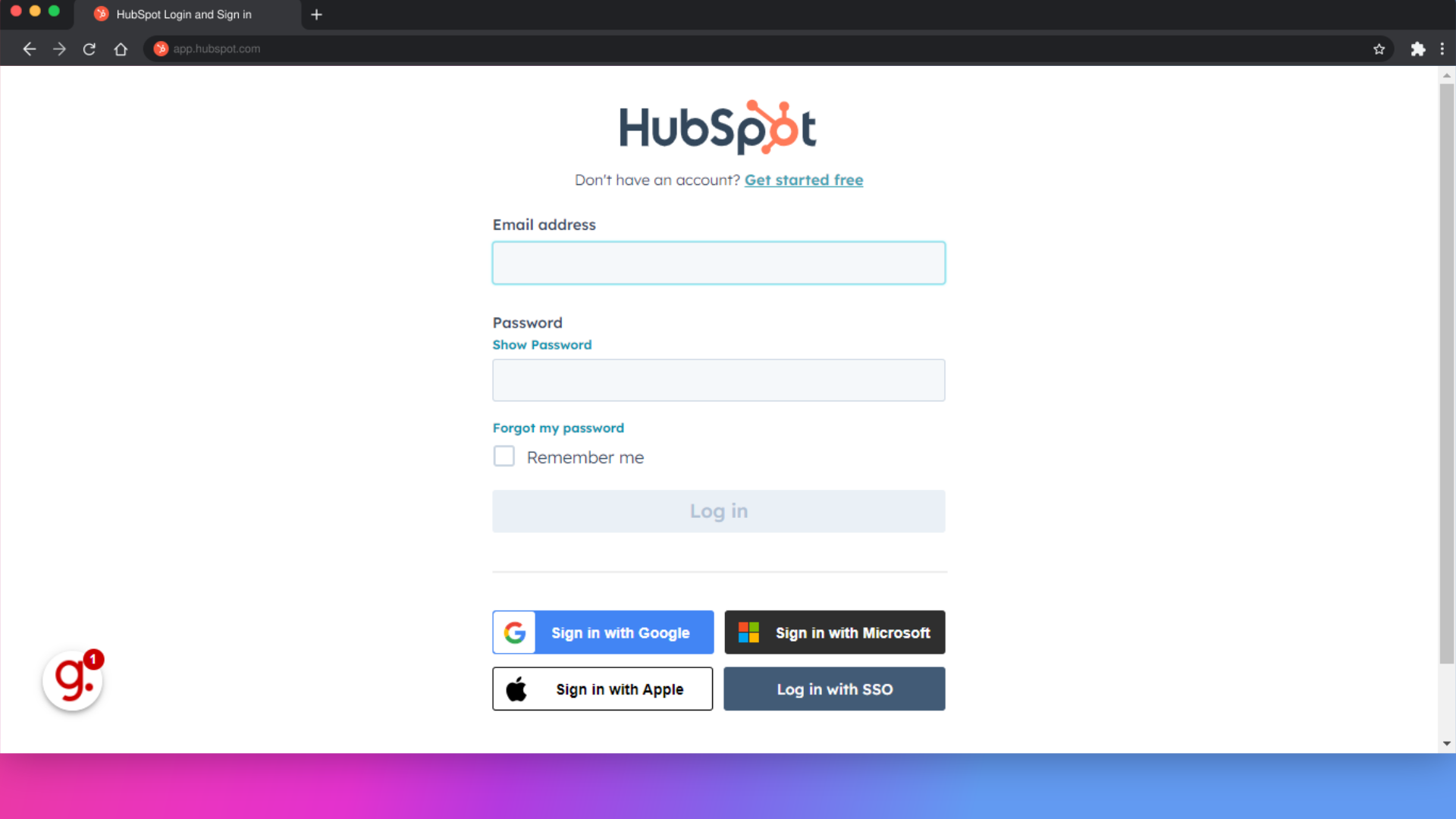 Switch to 'app.hubspot.com'