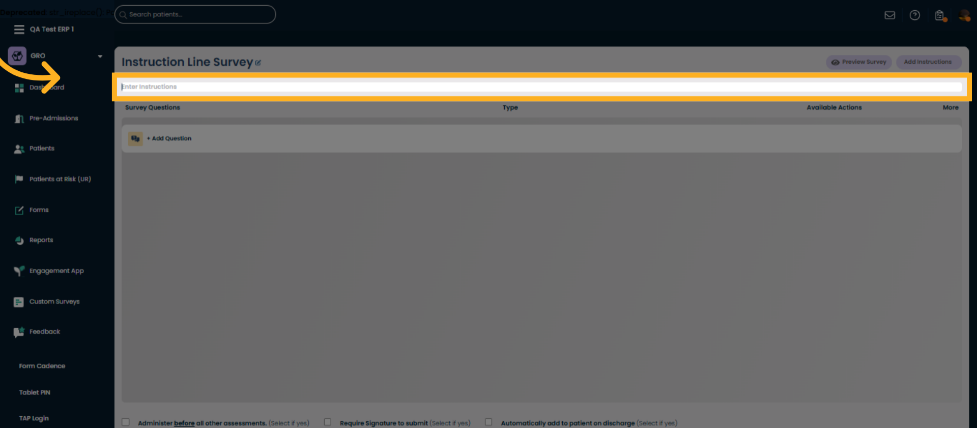 Access Instruction Input