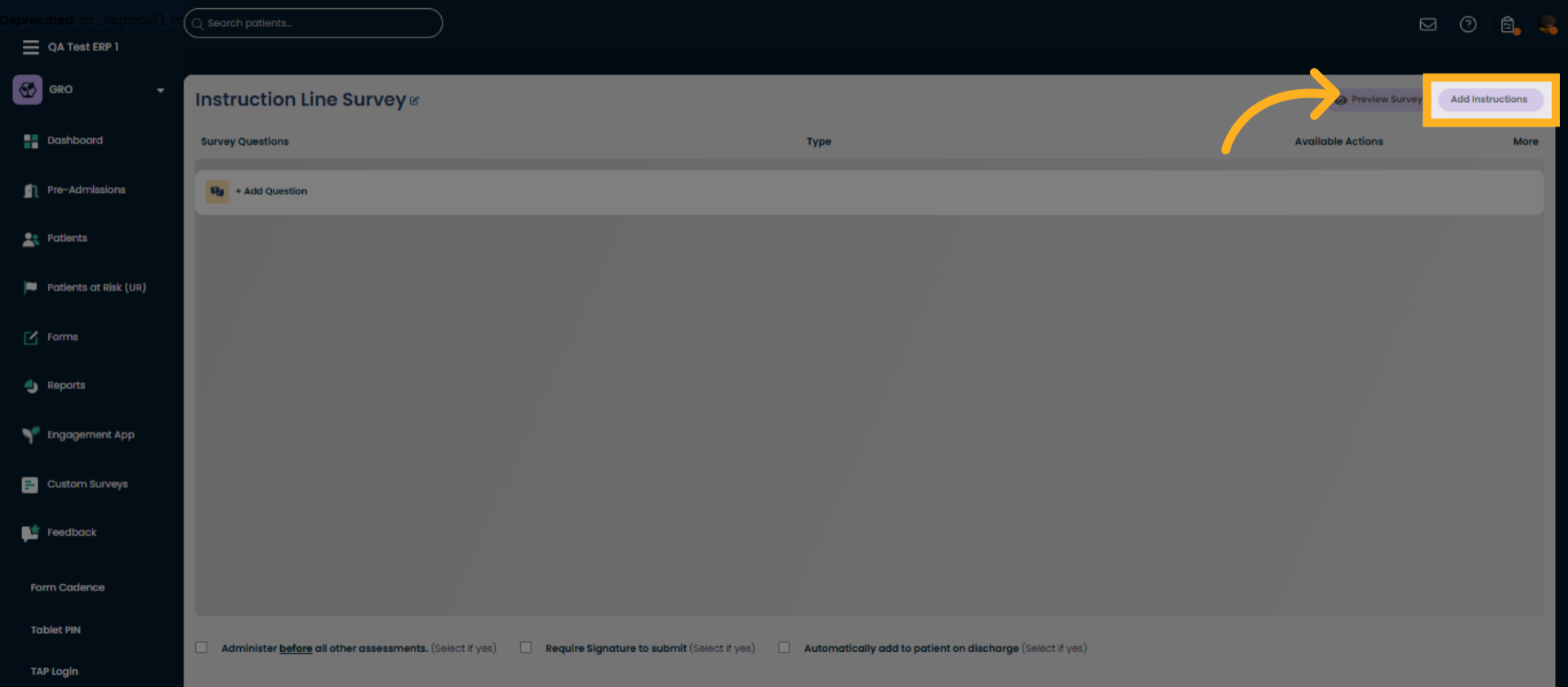 Add Instruction Section