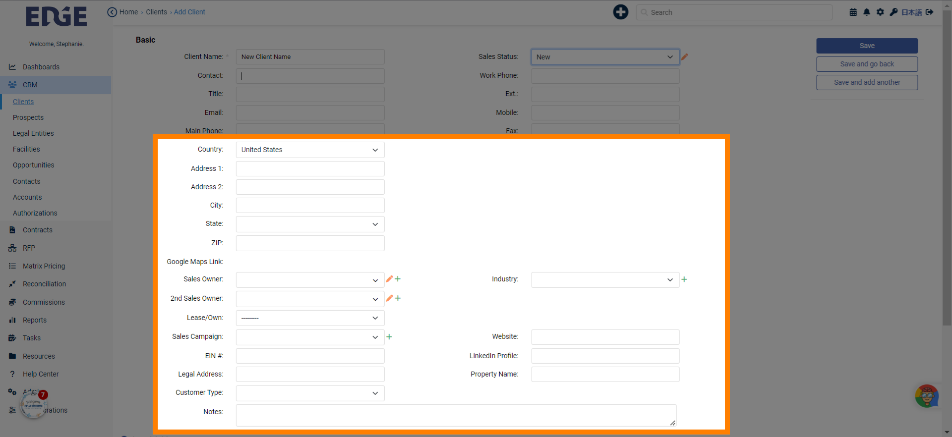 We have many fields to input during initial creation!