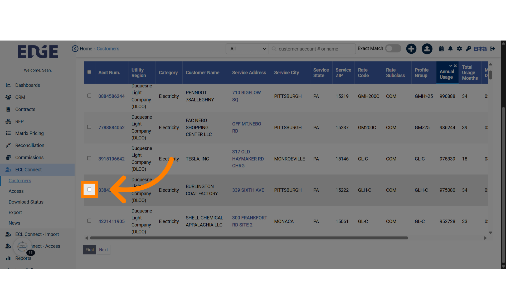Click the checkbox