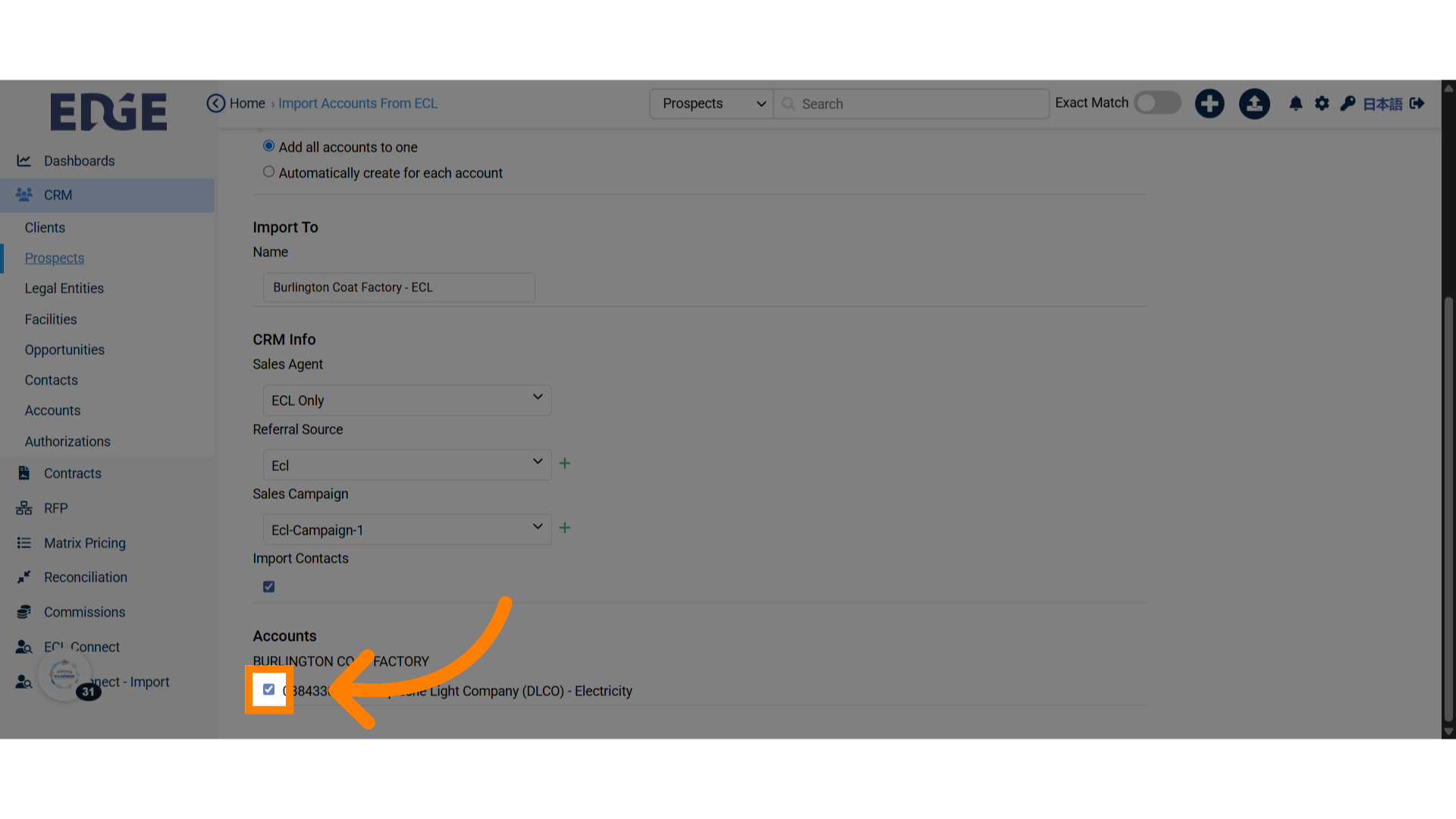 Select Accounts