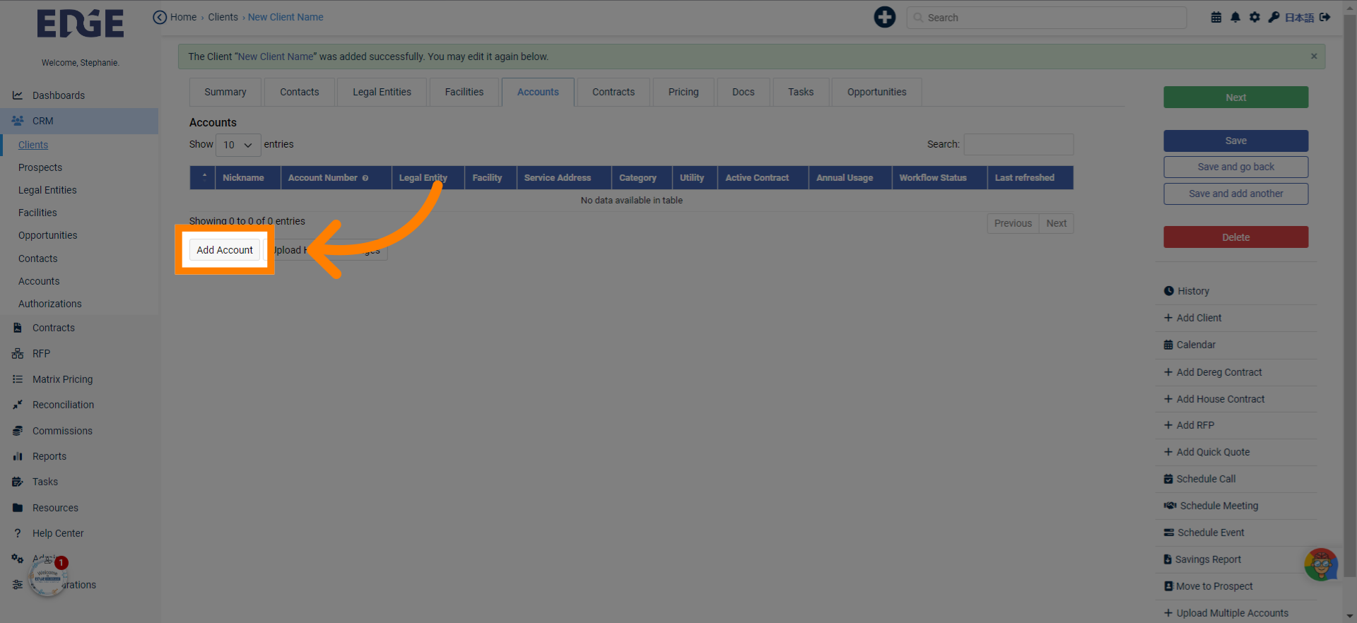 Click 'Add Account'