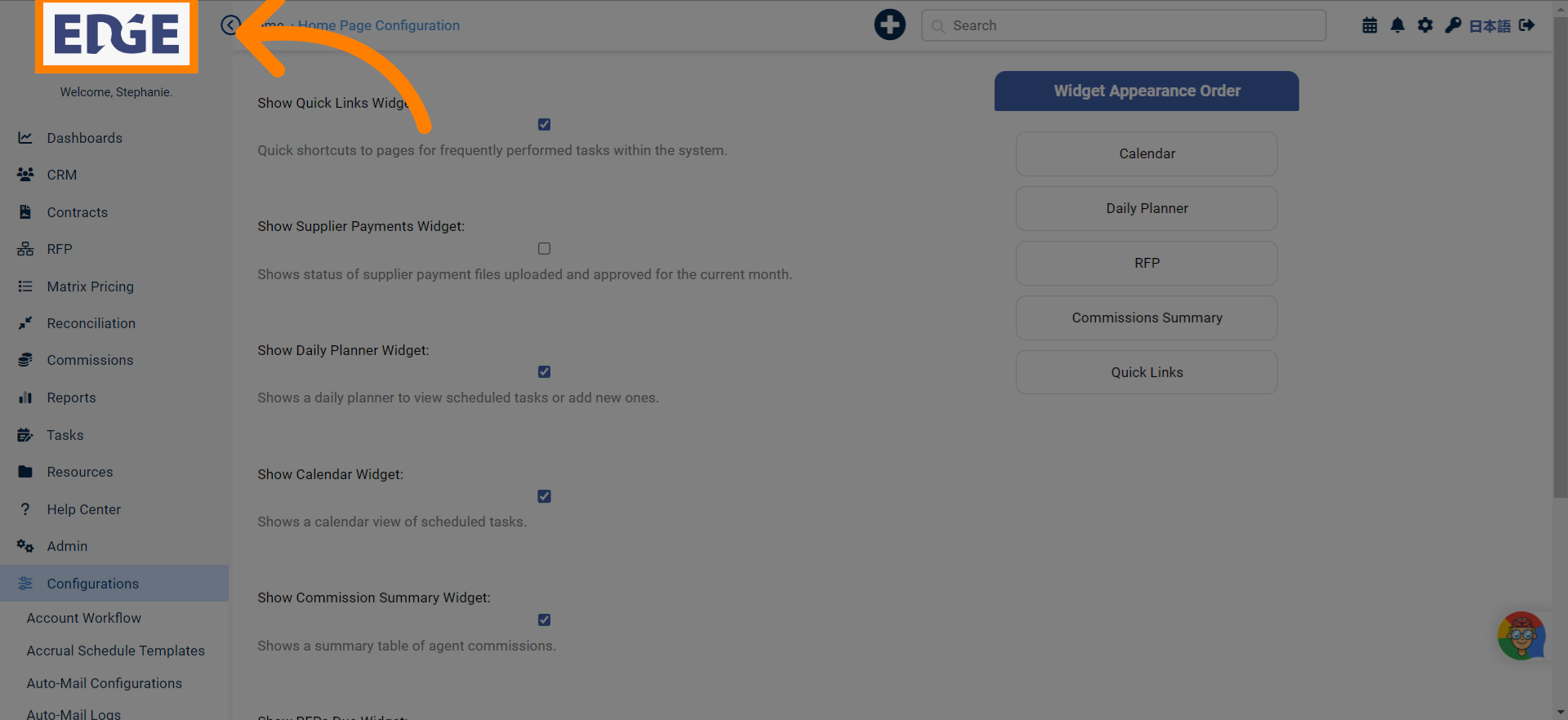 Navigate back to your homepage to view selection appearance