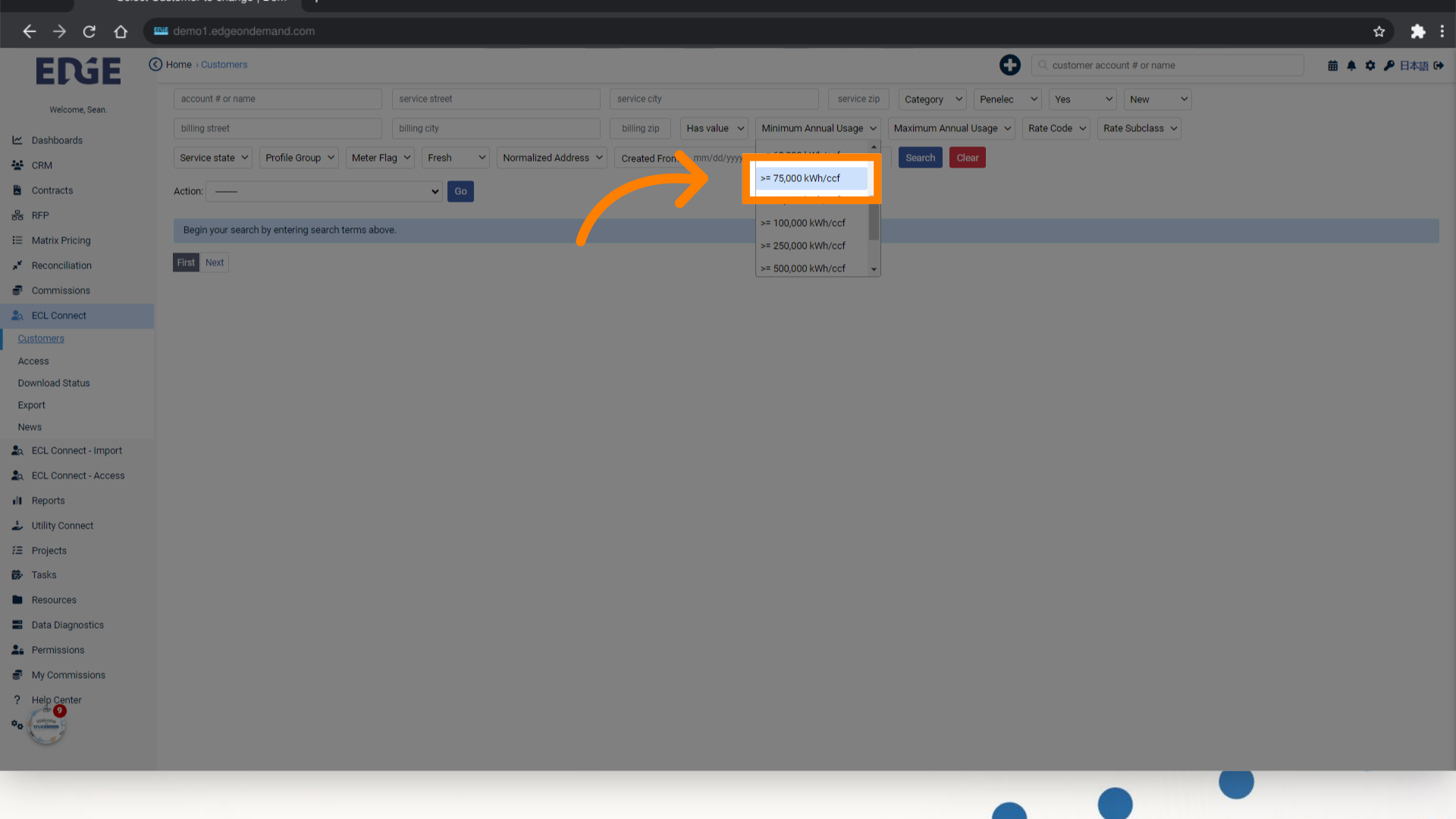 Select the Mimimum kWh value