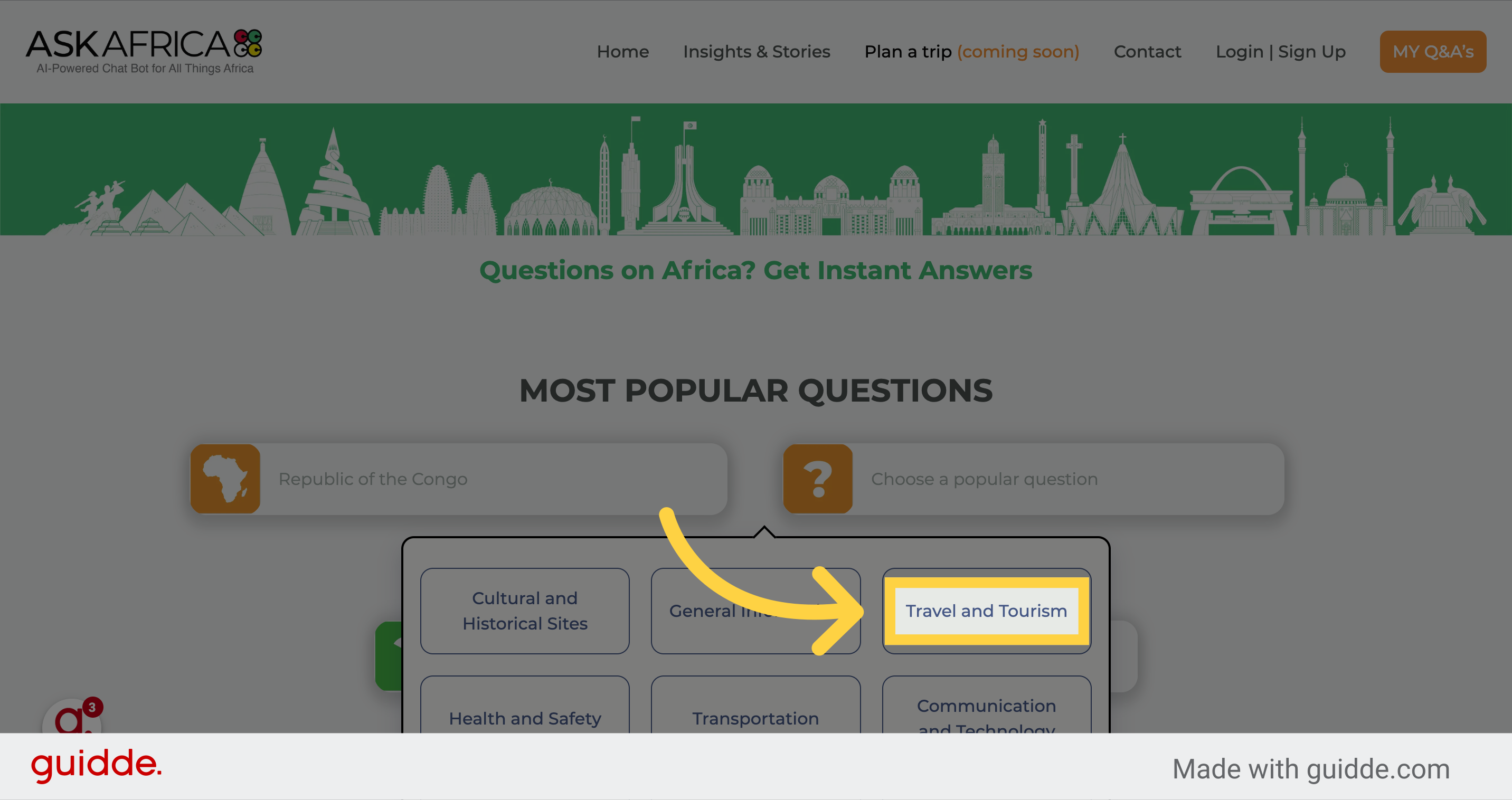 Click 'Travel and Tourism'