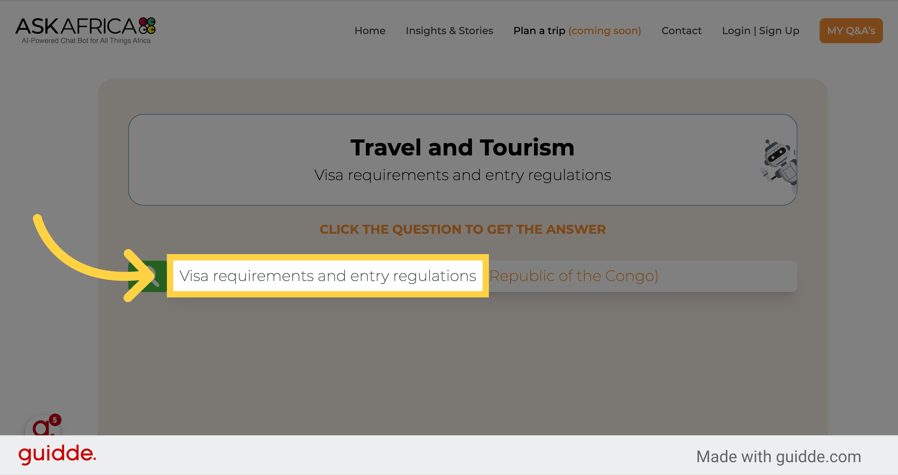 Click Answer 'Visa requirements and entry regulations'