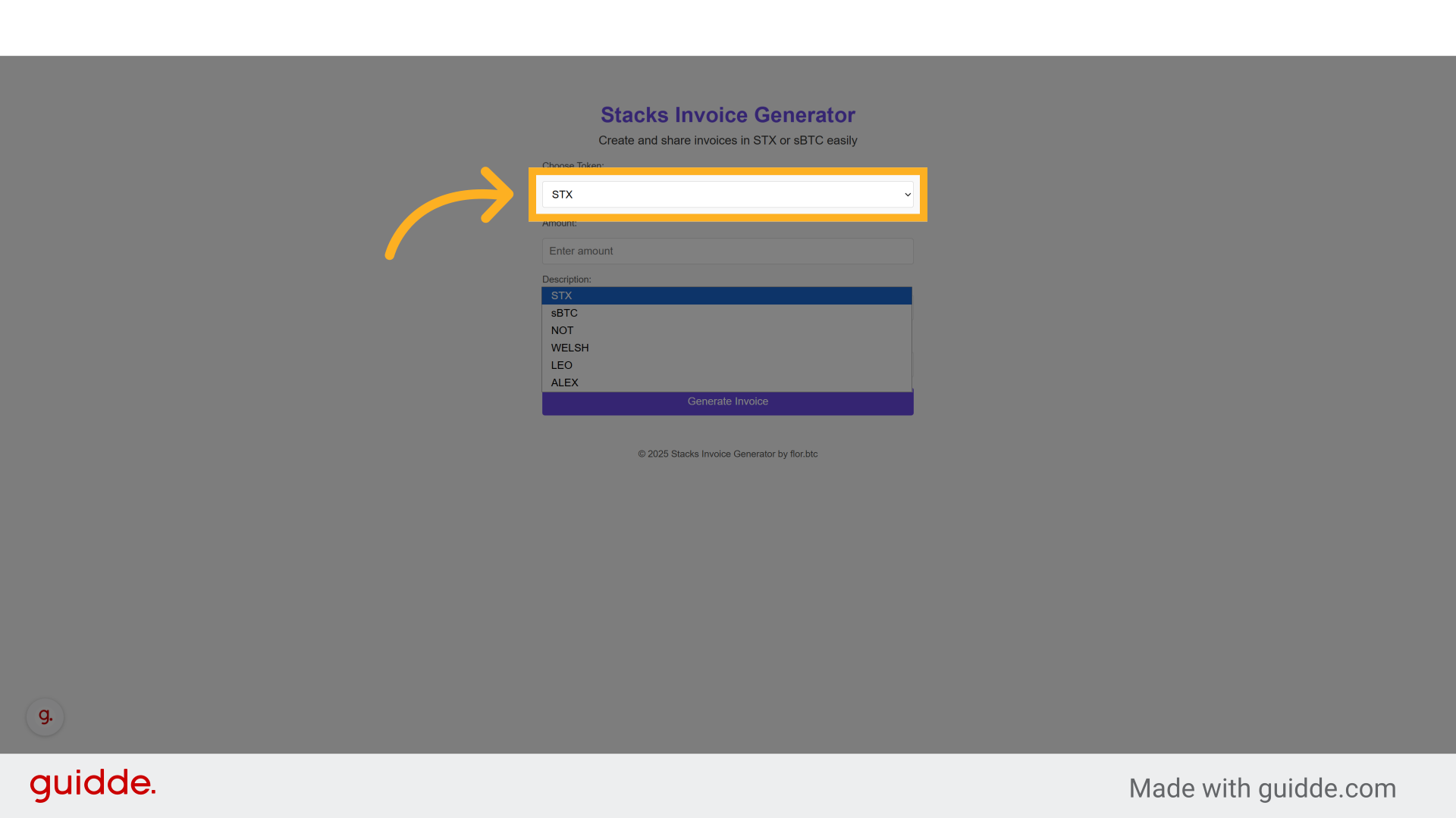 Click 'Choose Token'
