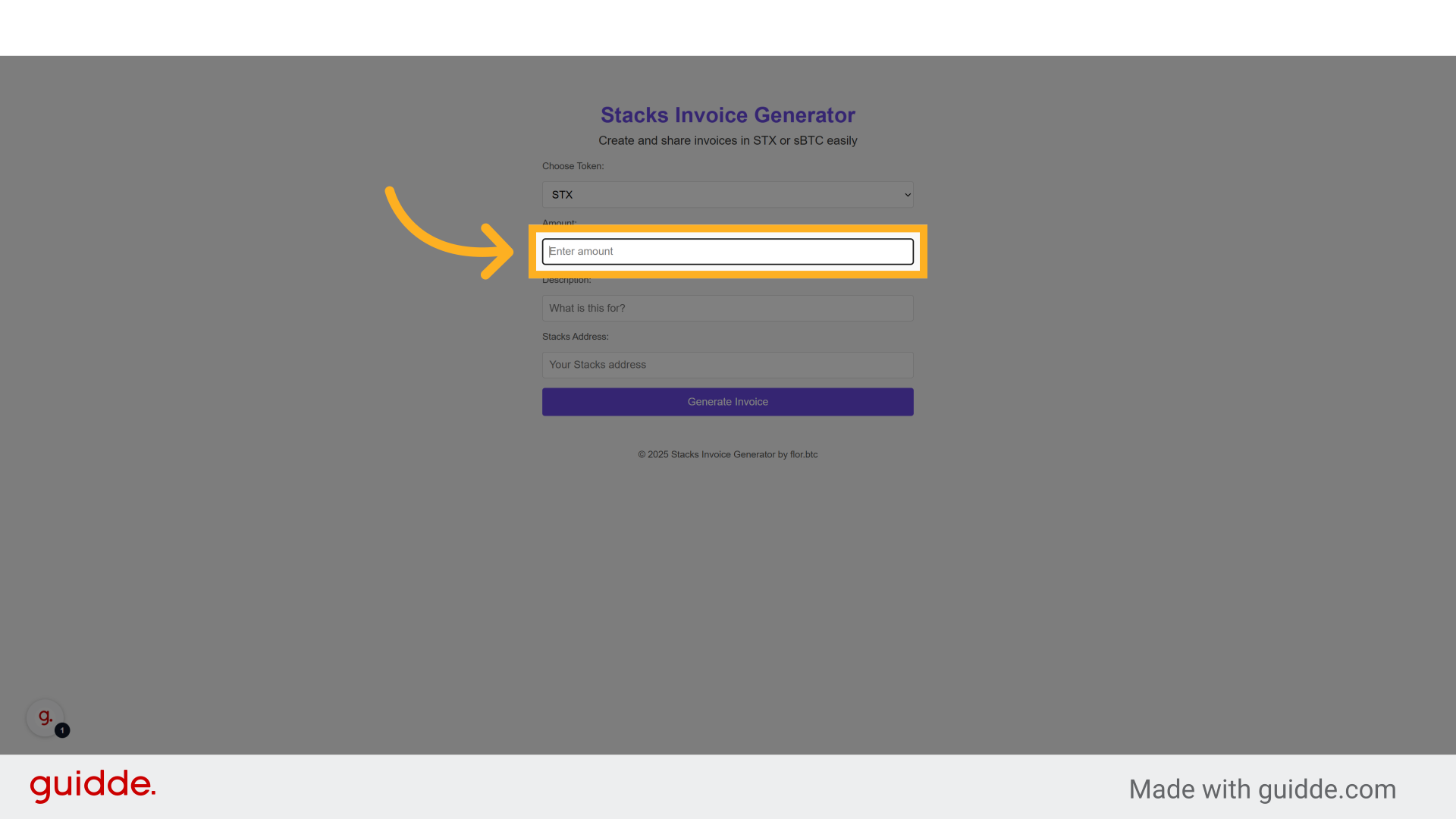 Click 'Enter amount'