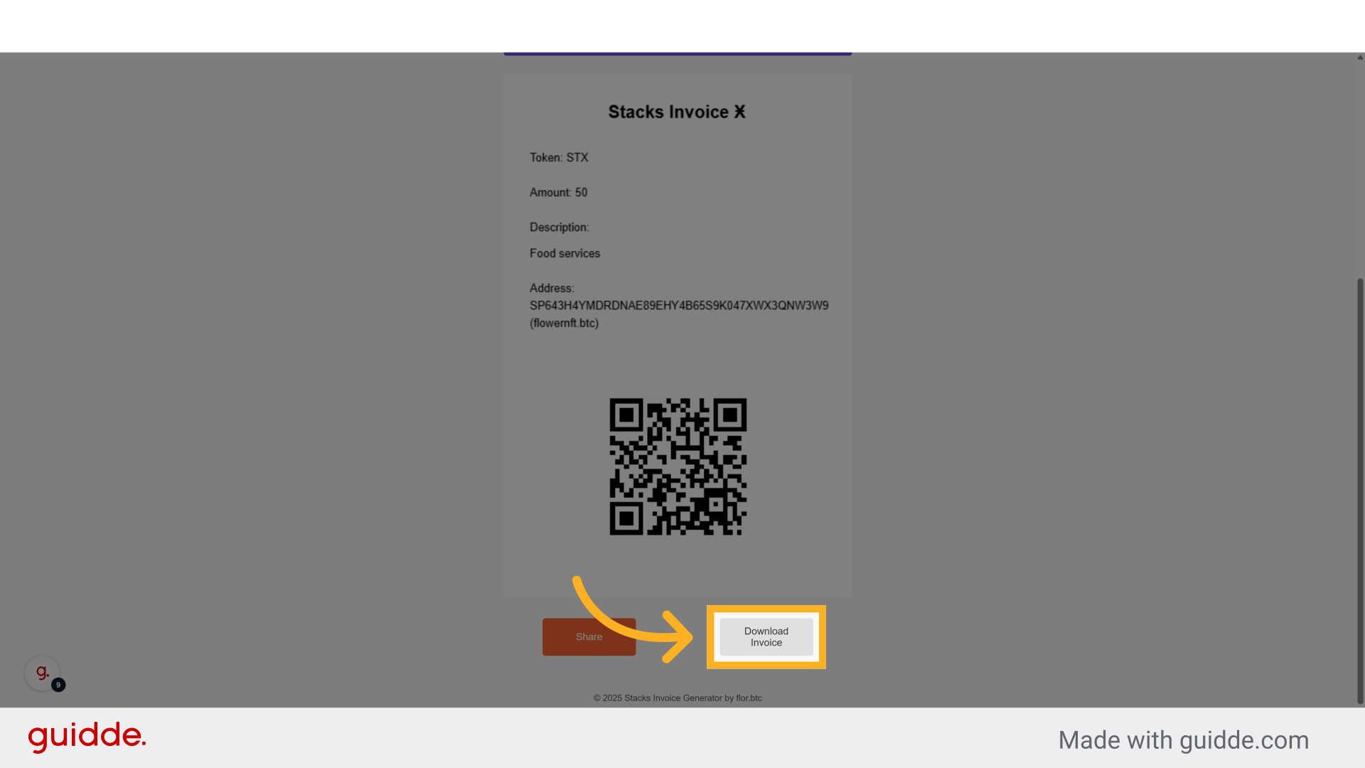 Click 'Download Invoice'