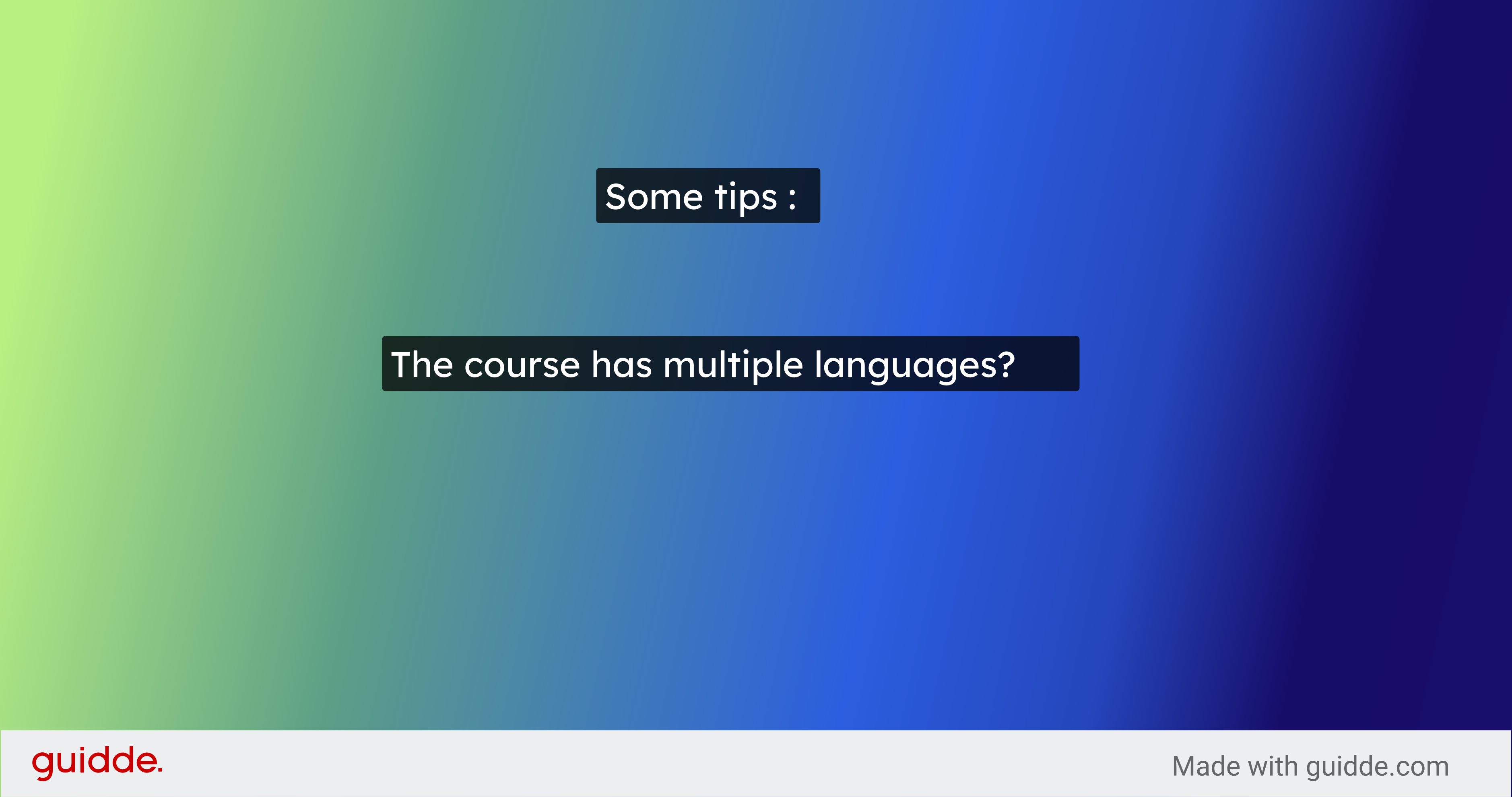 The course has multiple languages?