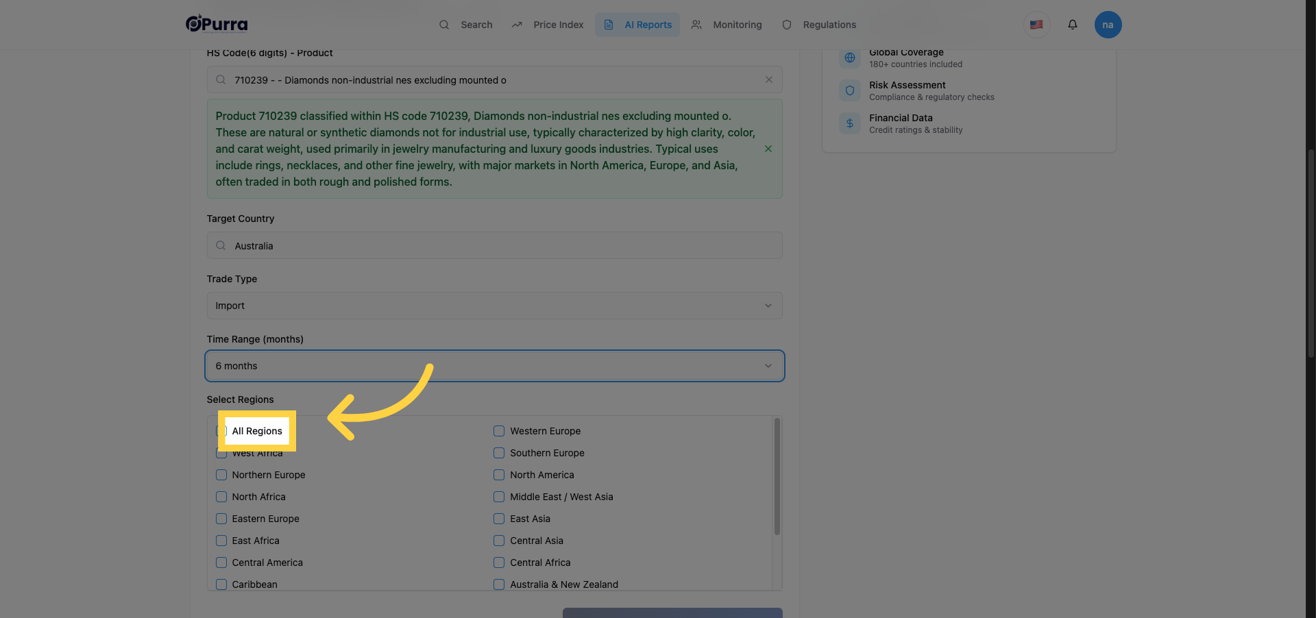 Select All Regions Option
