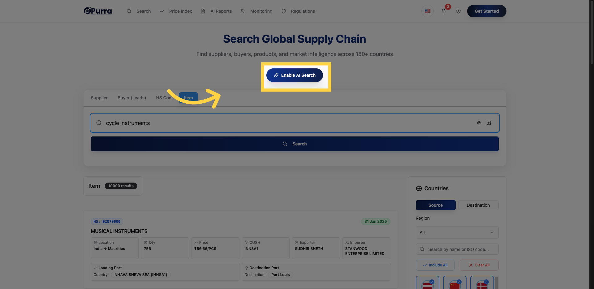 Click 'Enable AI Search'