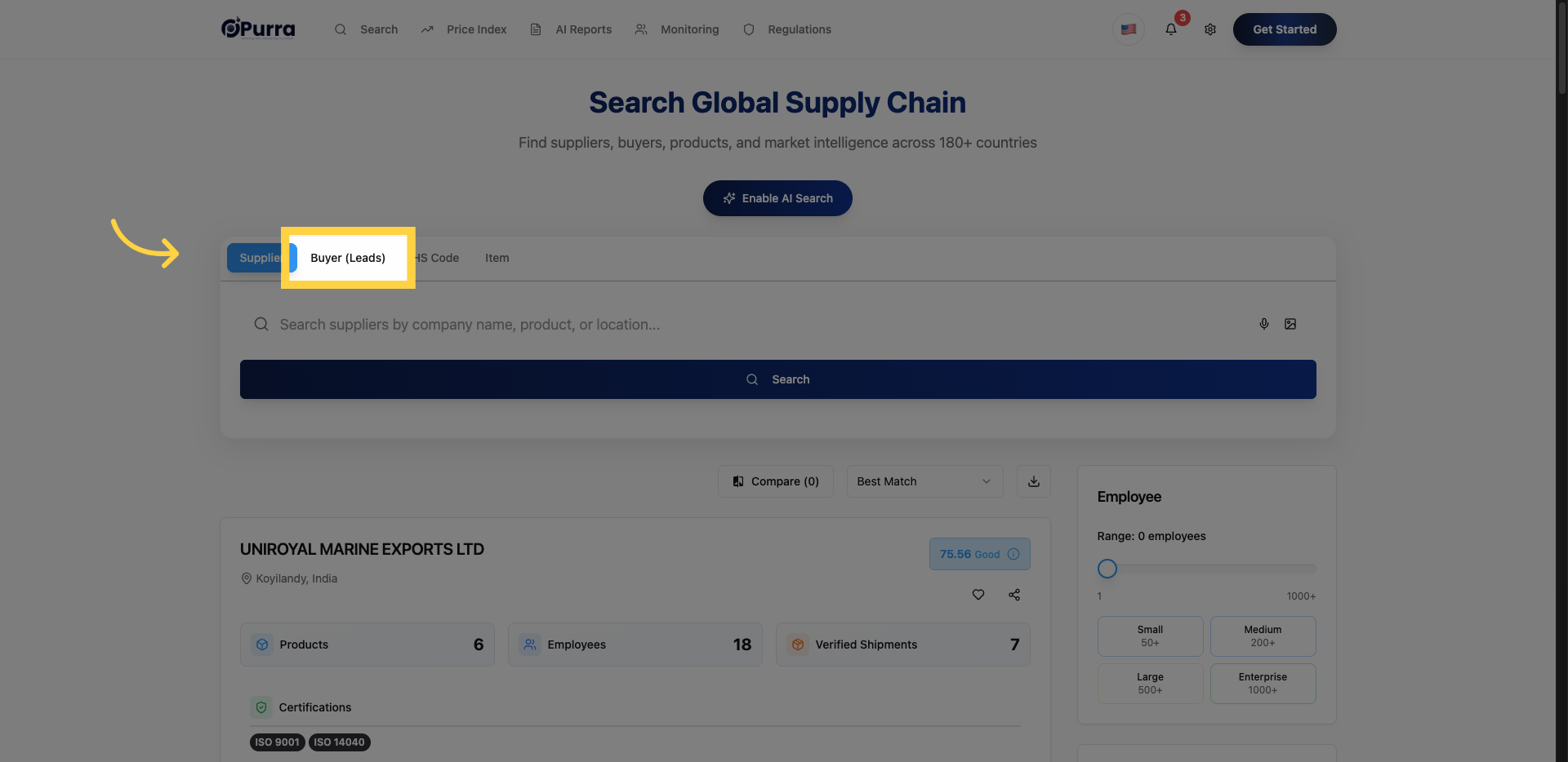 Click 'Buyer (Leads)'