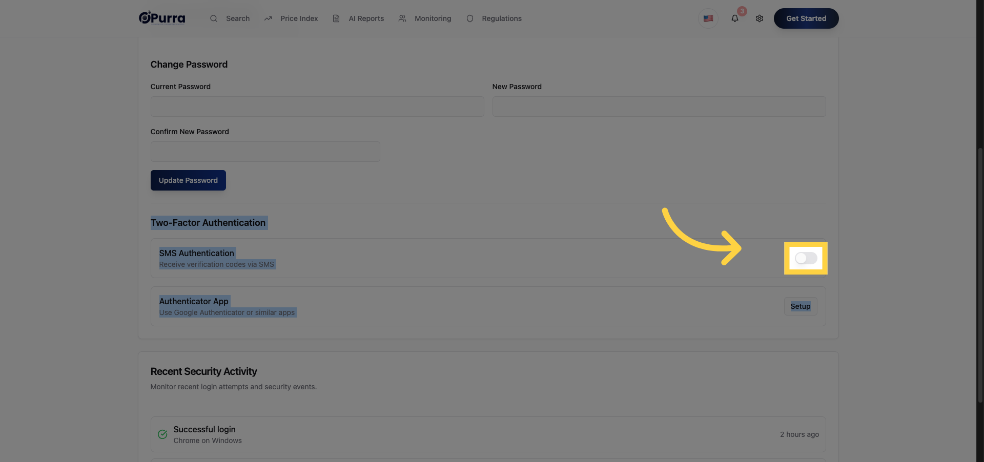 Enable Security Feature