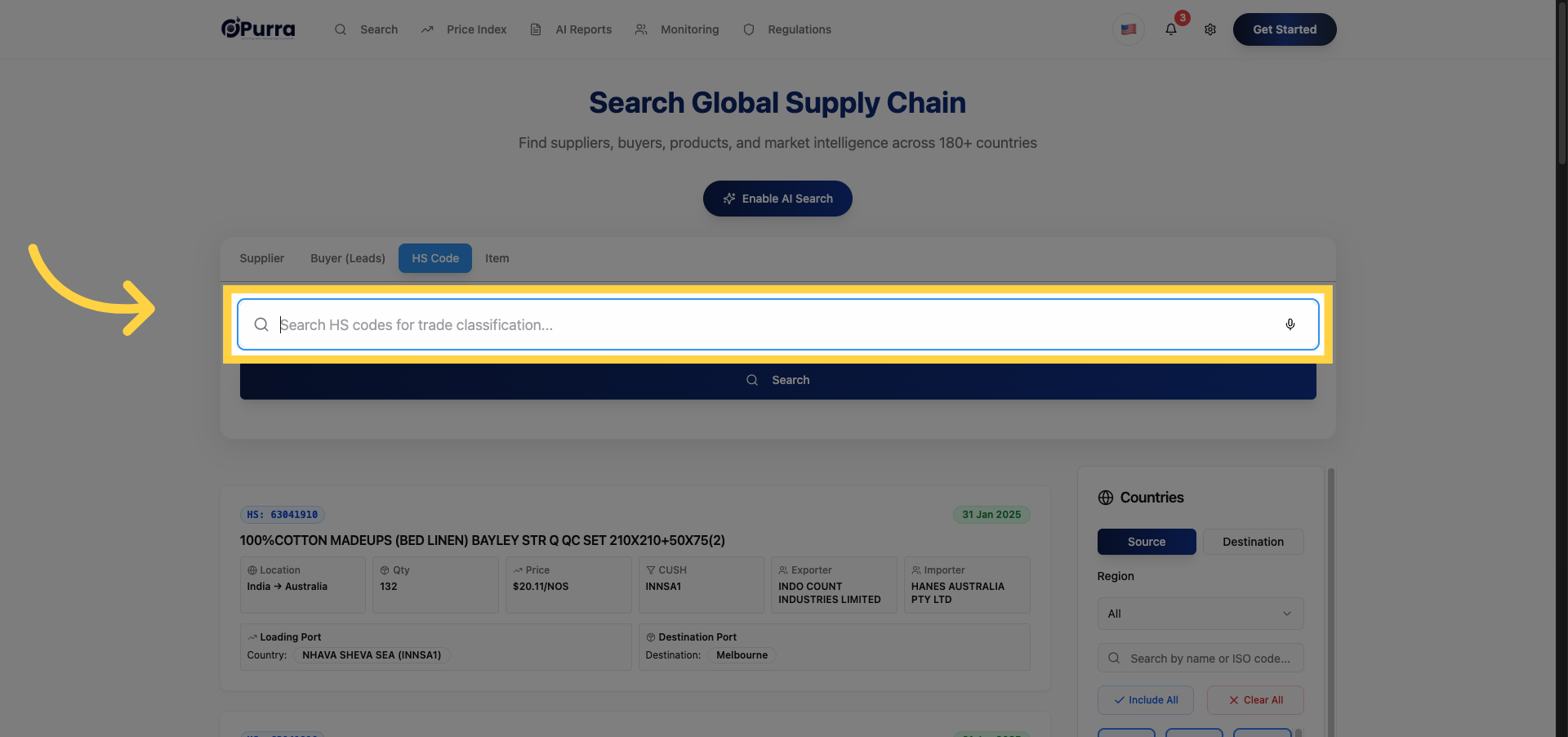 Open HS Code Search