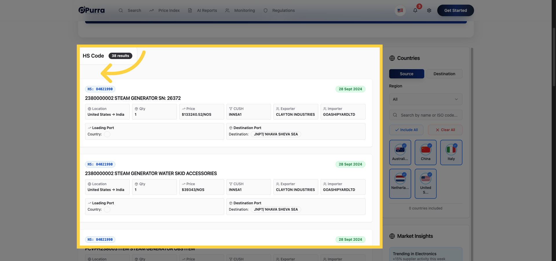 Access Global Supply Chain Search